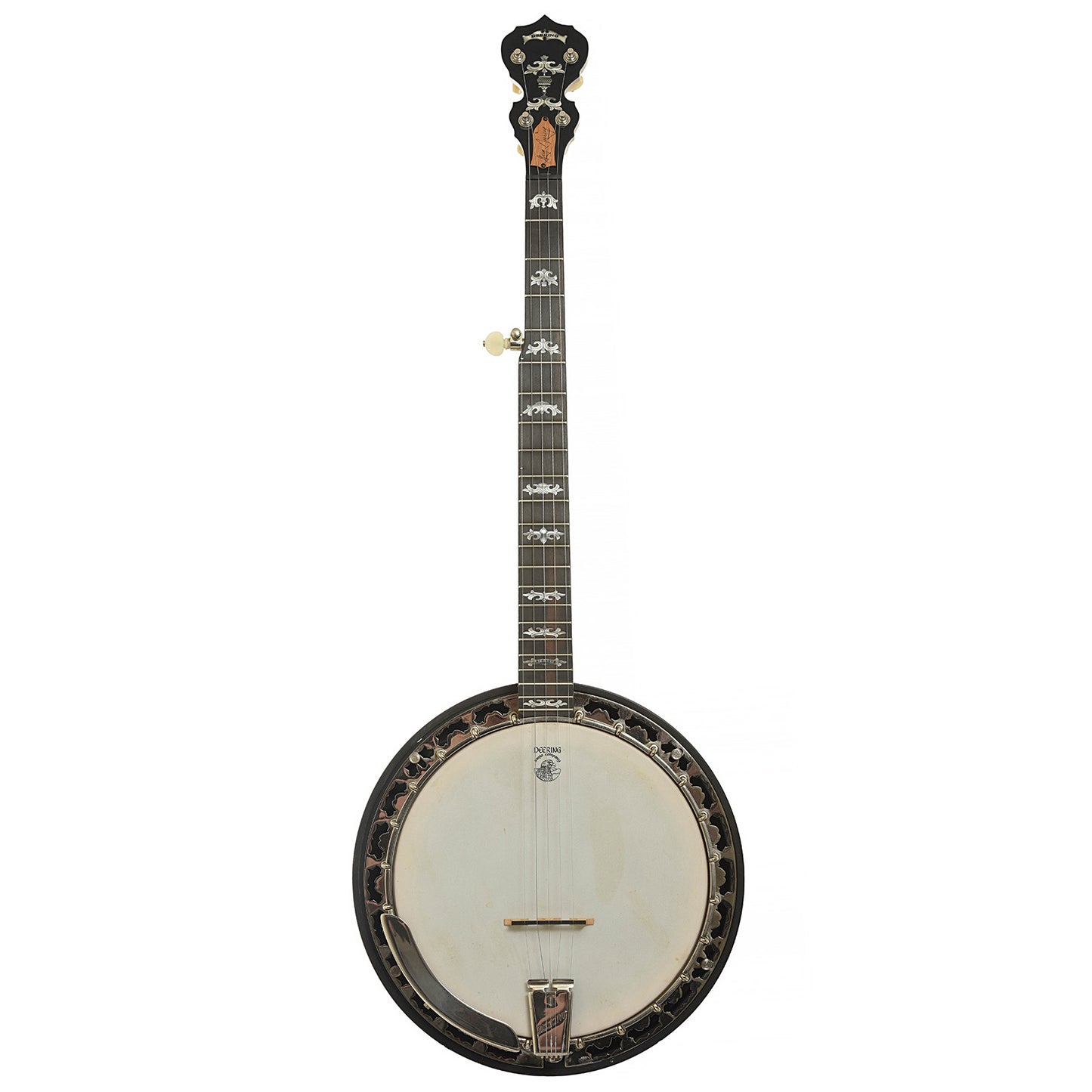 Full front of Deering 40th Anniversary White Oak Resonator Banjo 