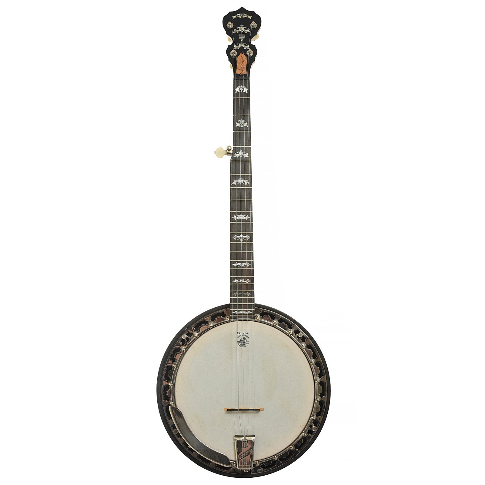 Full front of Deering 40th Anniversary White Oak Resonator Banjo 