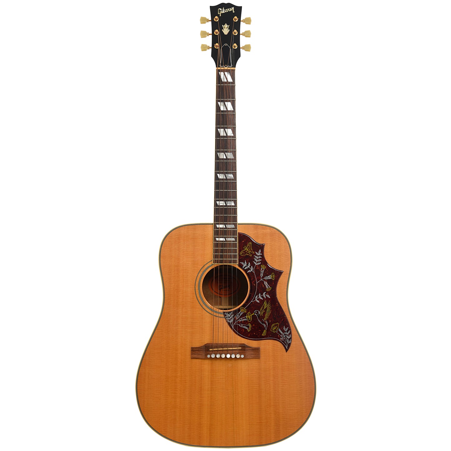 Full front of Gibson Hummingbird Koa Custom Shop Acoustic Guitar 