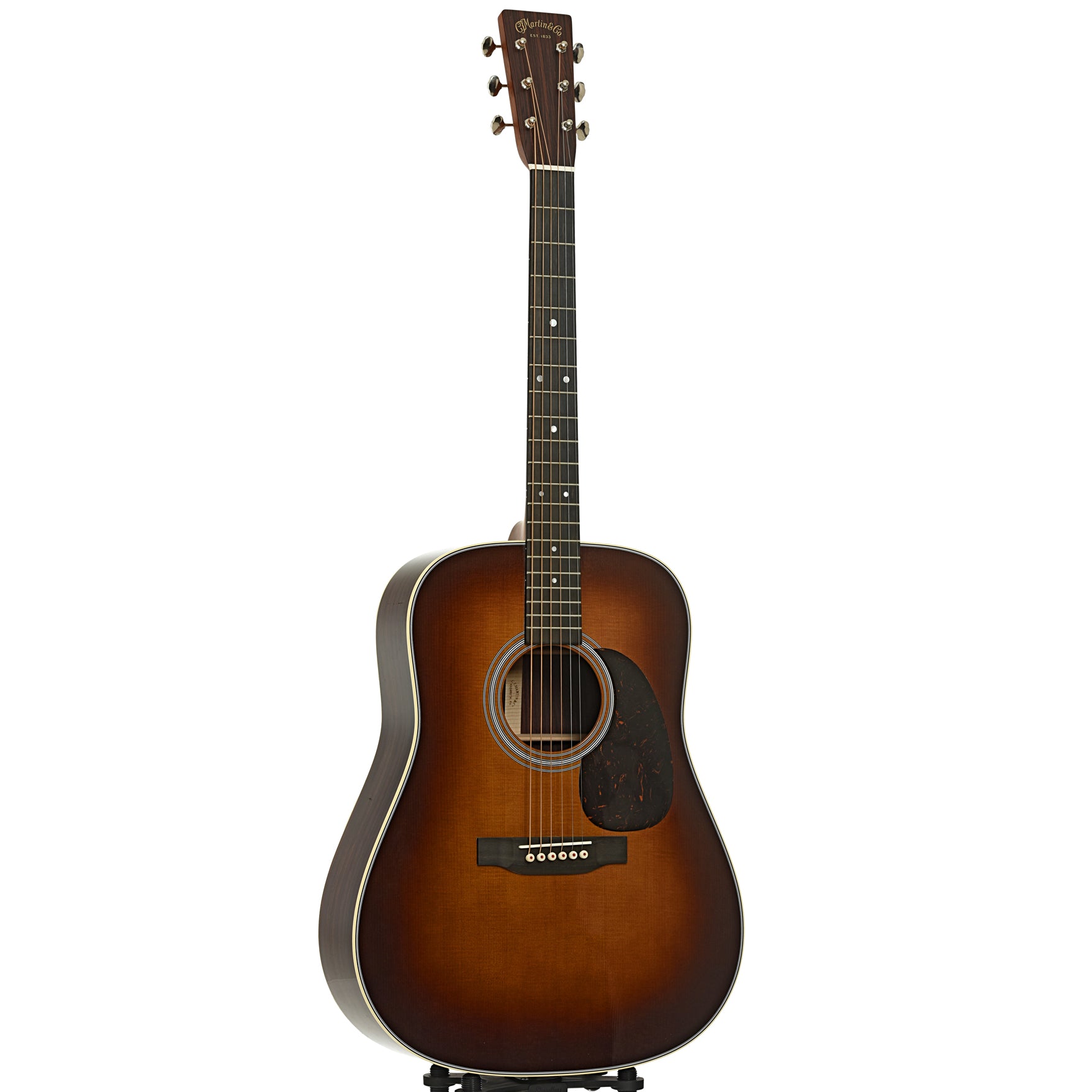 Full front and side of Martin D-28 Ambertone Guitar