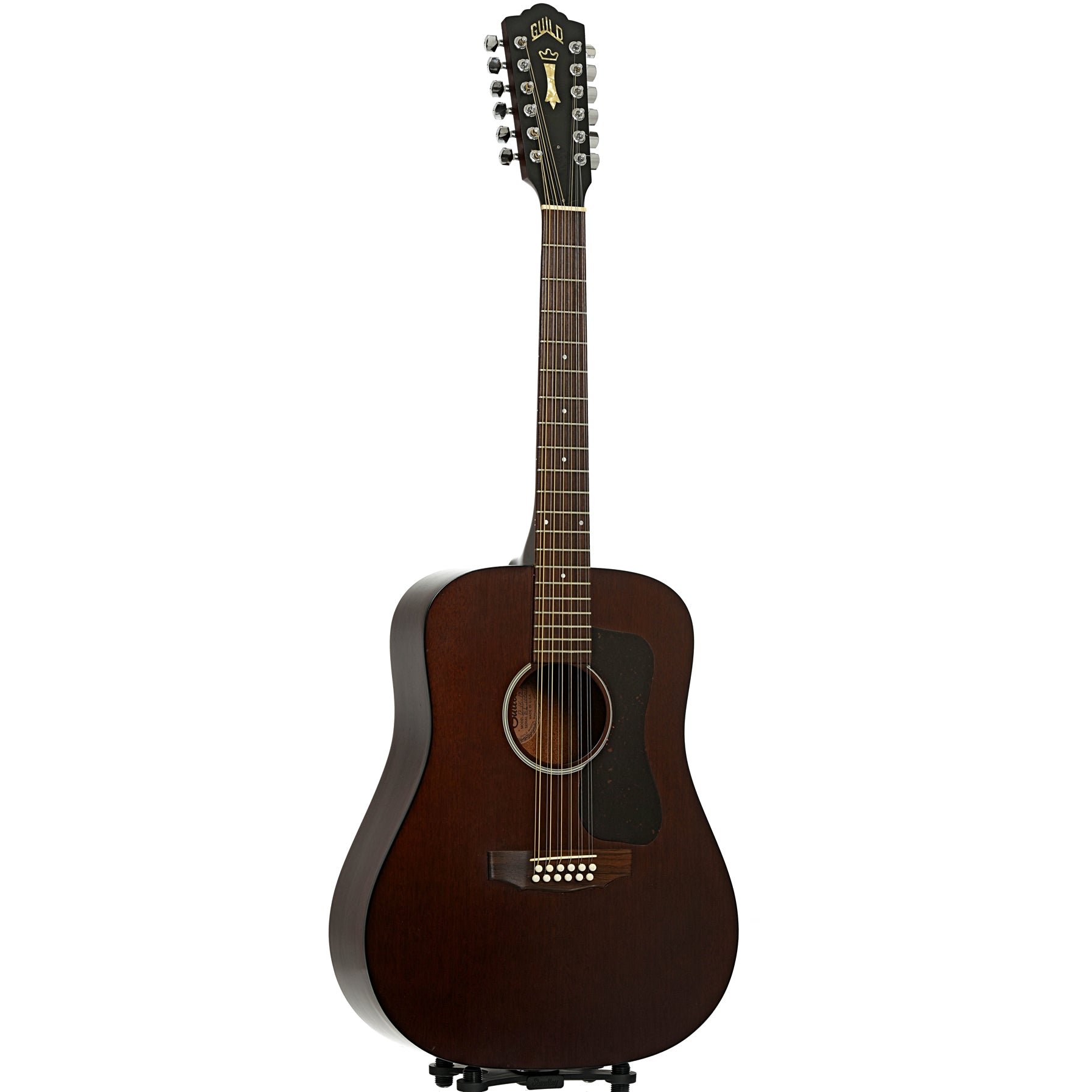 Full front and side of Guild D15-12M 12-String Guitar