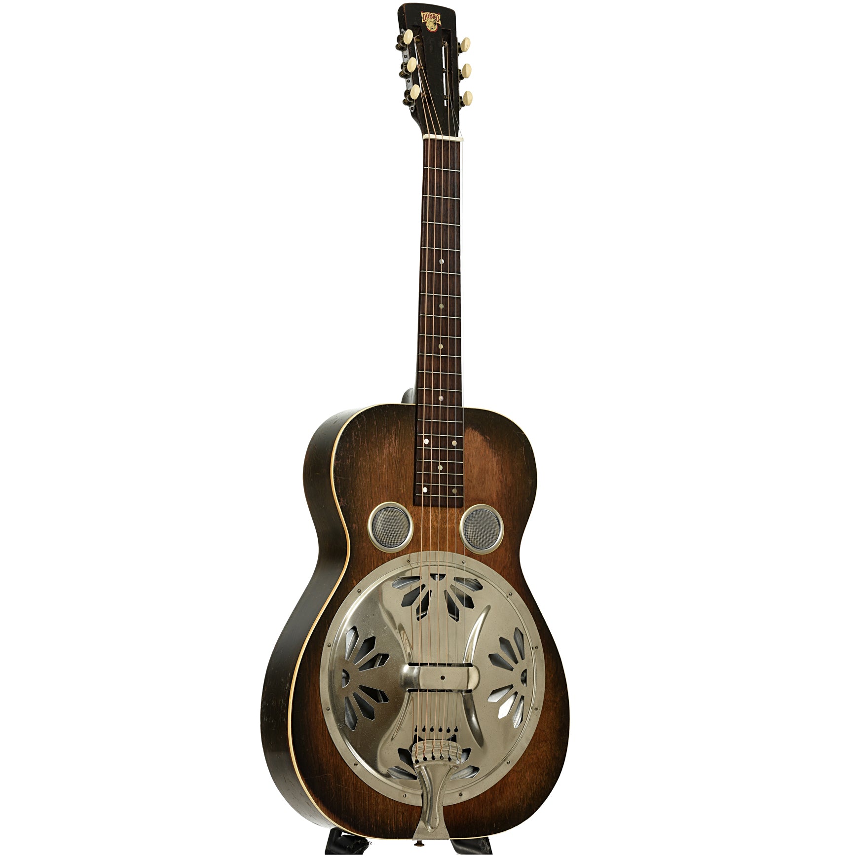 Full front and side of Dobro Model 27 Squareneck Resonator Guitar