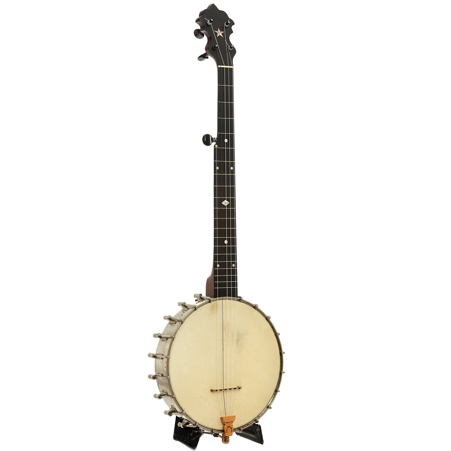 Full front and side of S.S. Stewart Lady Stewart Openback Banjo
