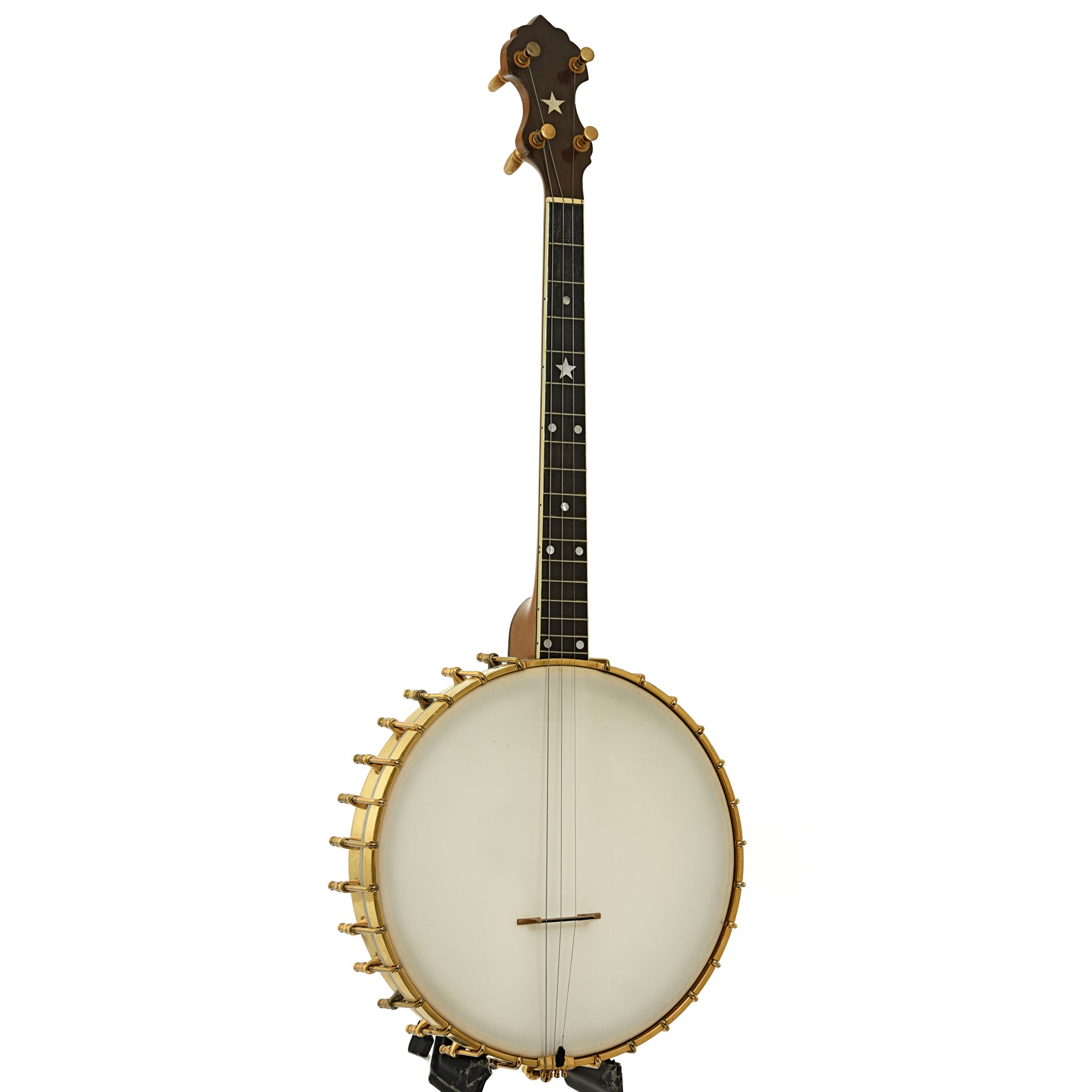 Full front and side of Vega Style R Whyte Laydie Tenor Banjo 