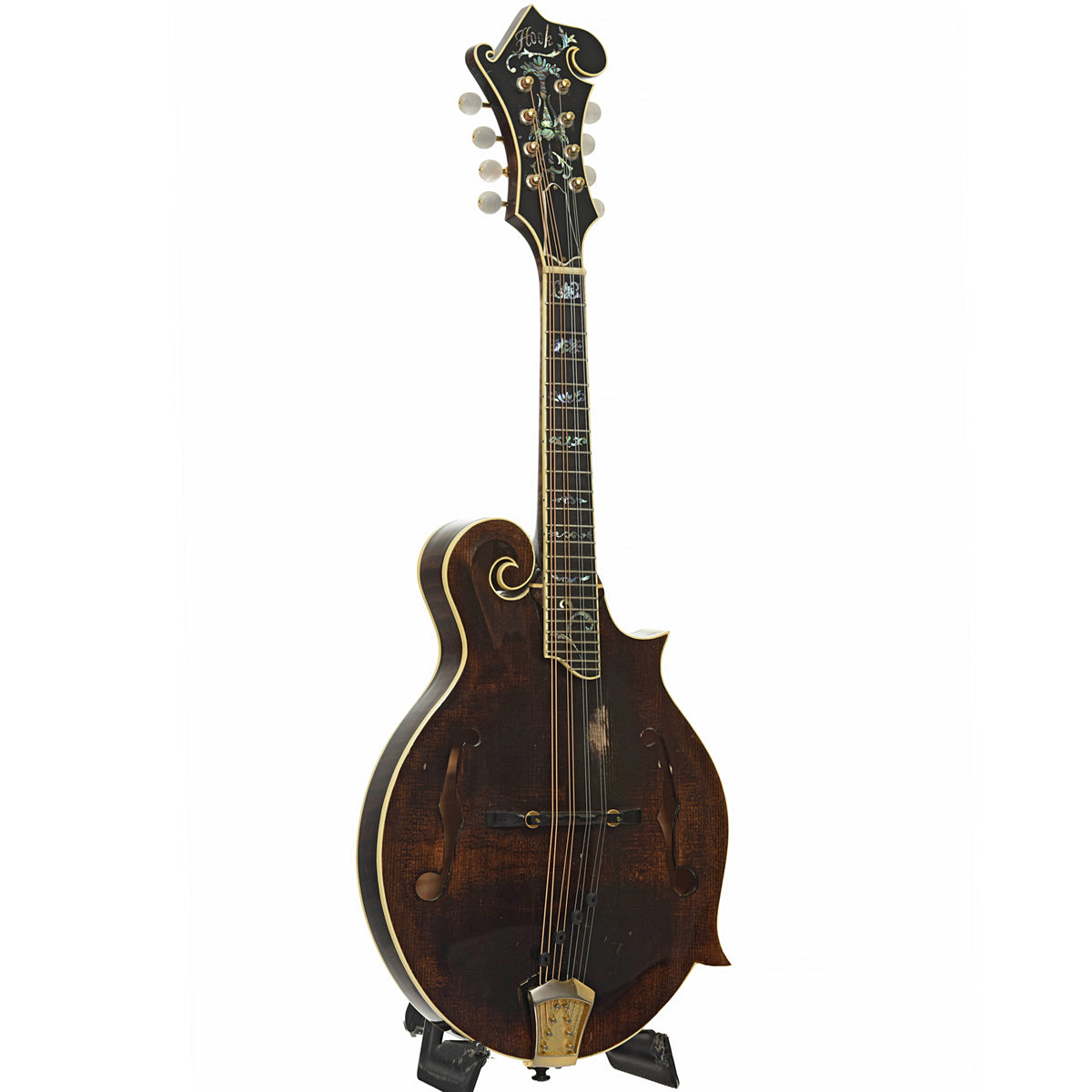 Full front and side of Hook F-Style Mandolin 