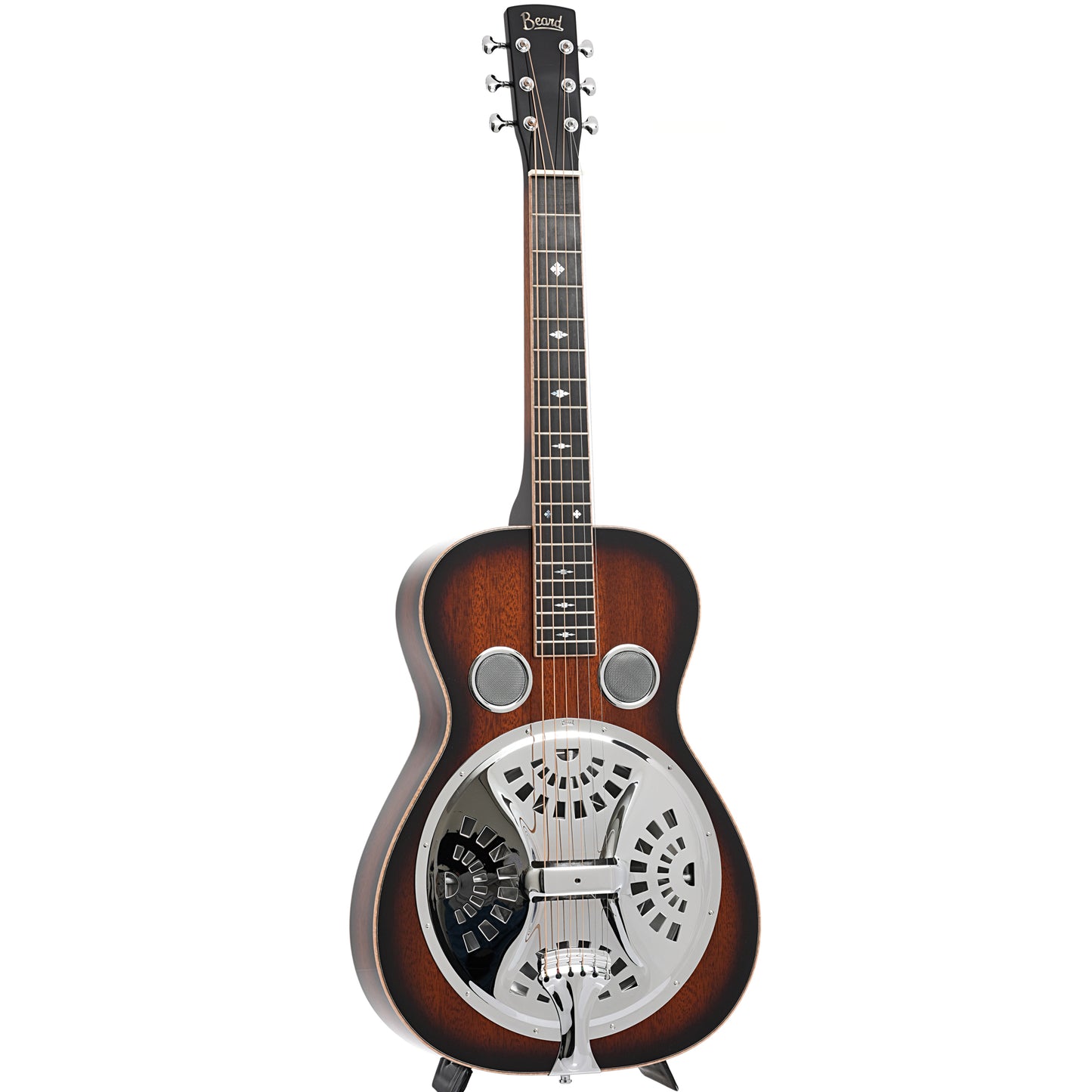 Full front and side of Beard Standard R Model Squareneck Resonator Guitar with Fishman Nashville Pickup