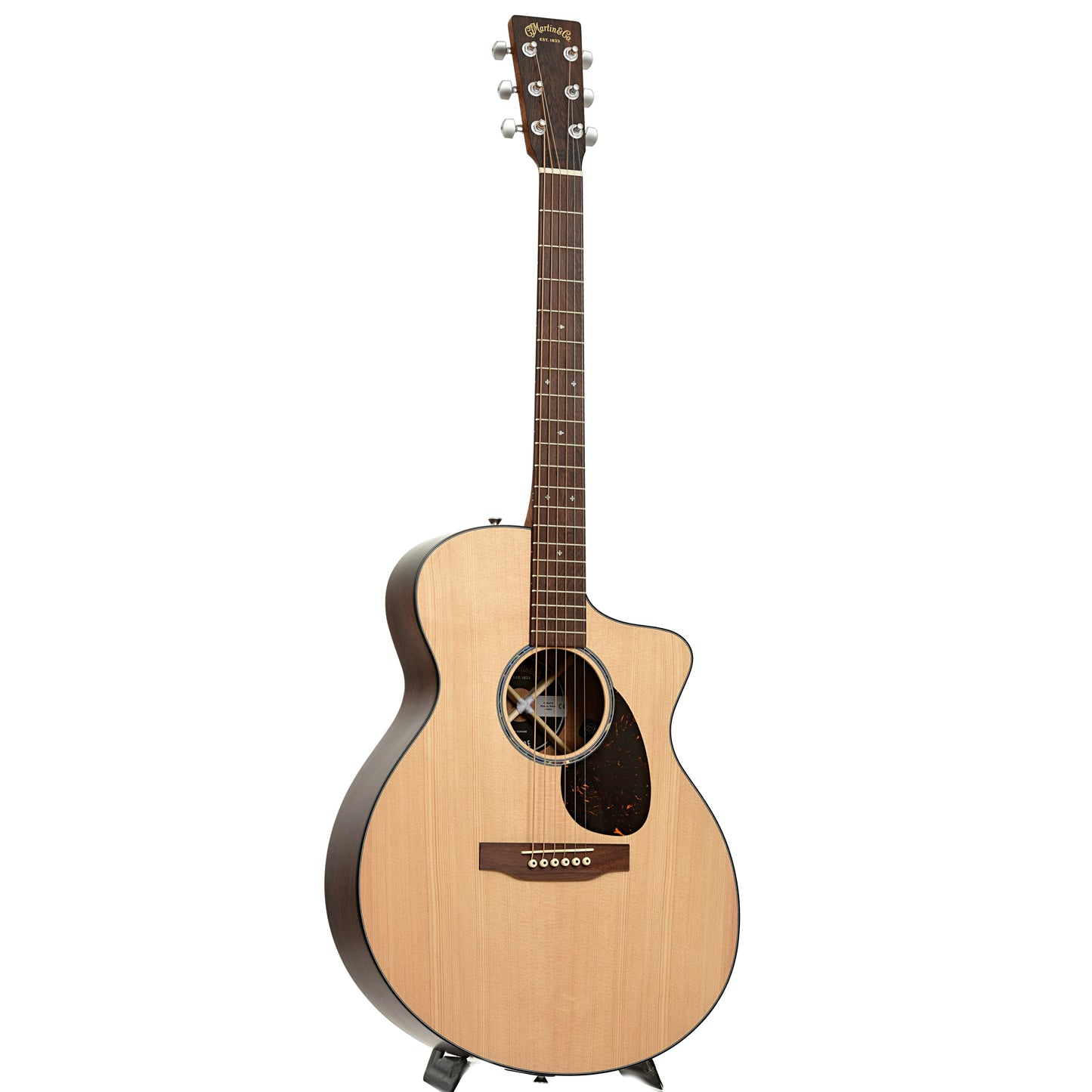 Full front and side of Martin SC-10E Modern Acoustic Guitar