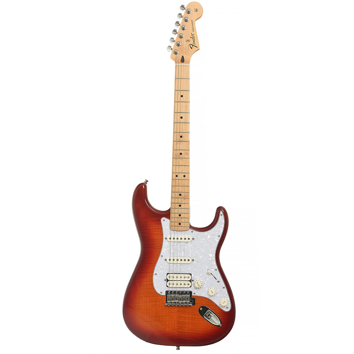 Full front of Fender Standard Stratocaster HSS Plus Top Electric Guitar