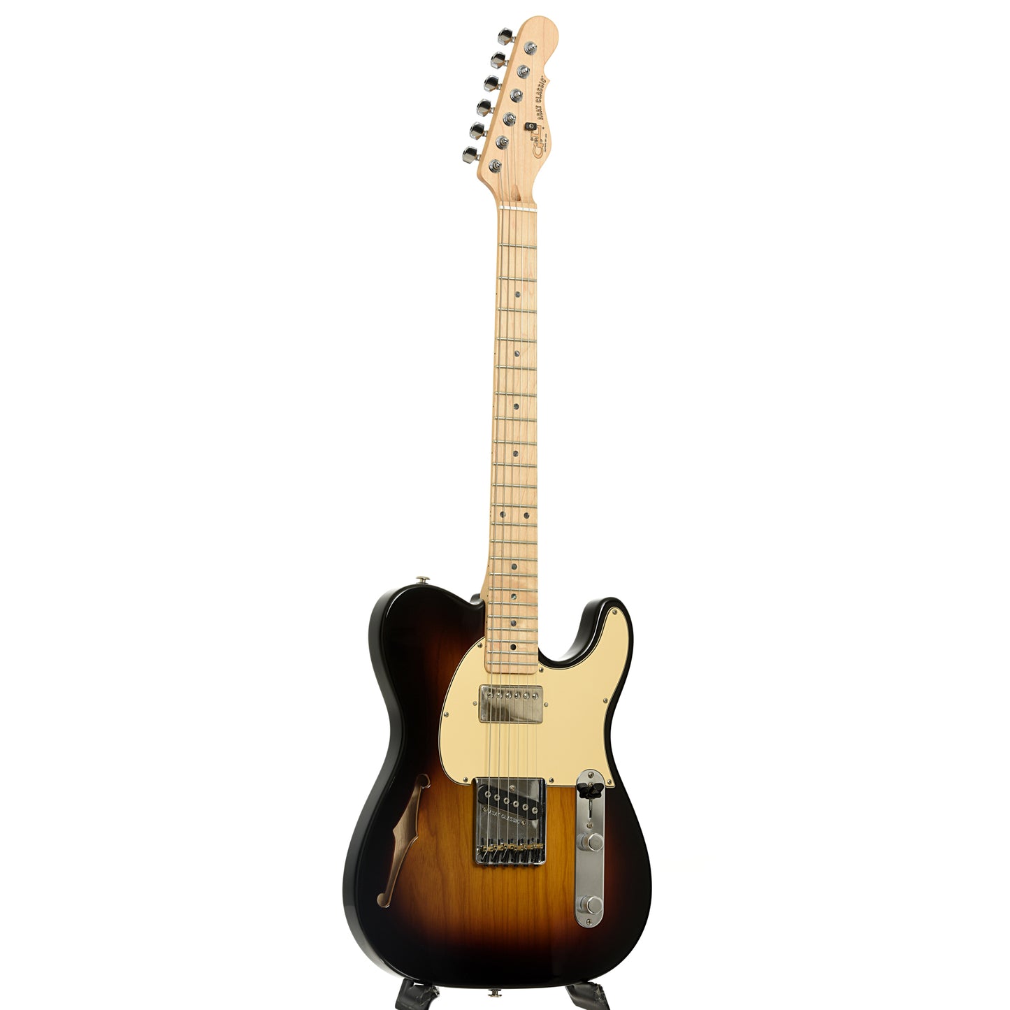 Full front and side of G&L ASAT Classic Thinline Electric Guitar