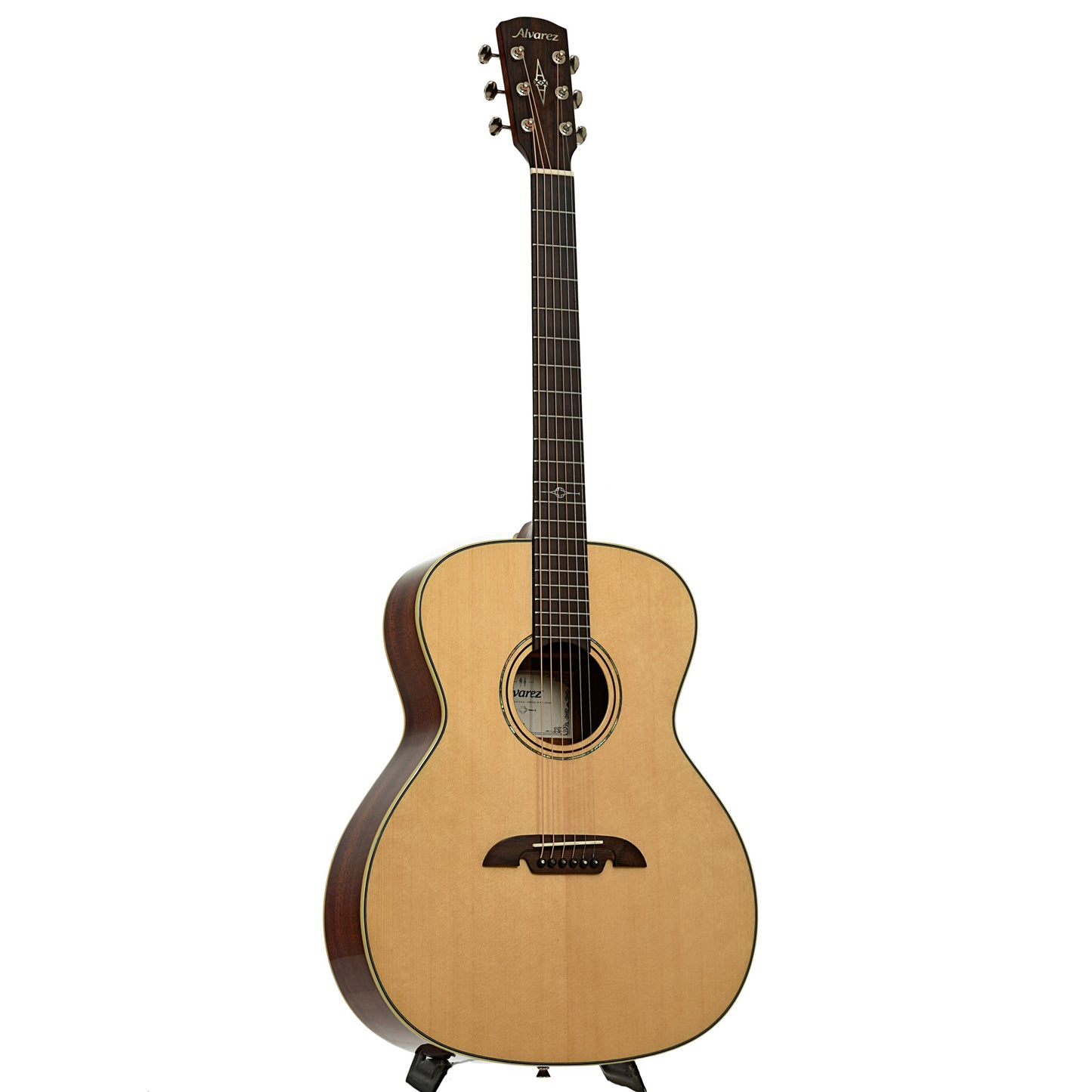 Full front and side of Alvarez Masterworks Series MG60 Grand Auditorium Acoustic Guitar