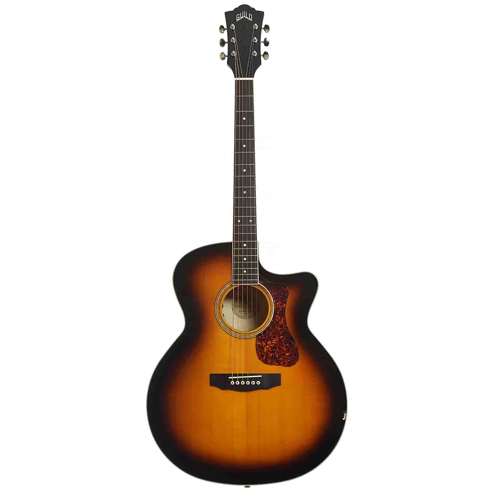 Full Front of Guild F-250CE Deluxe Maple F-Jumbo Acoustic-Electric Guitar, Shopworn