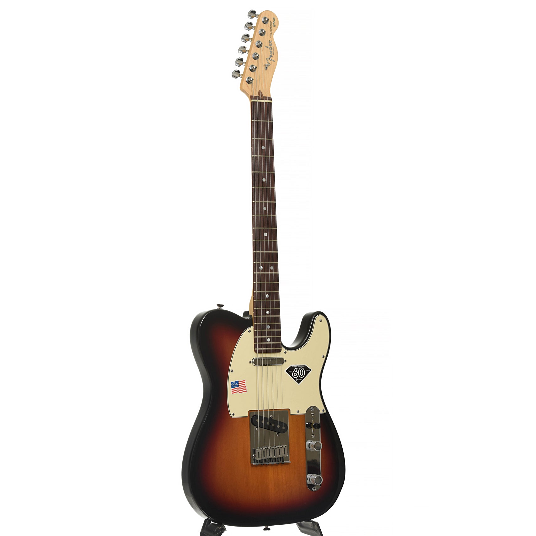Full front and side of Fender American 60th Anniversary Telecaster Electric Guitar 