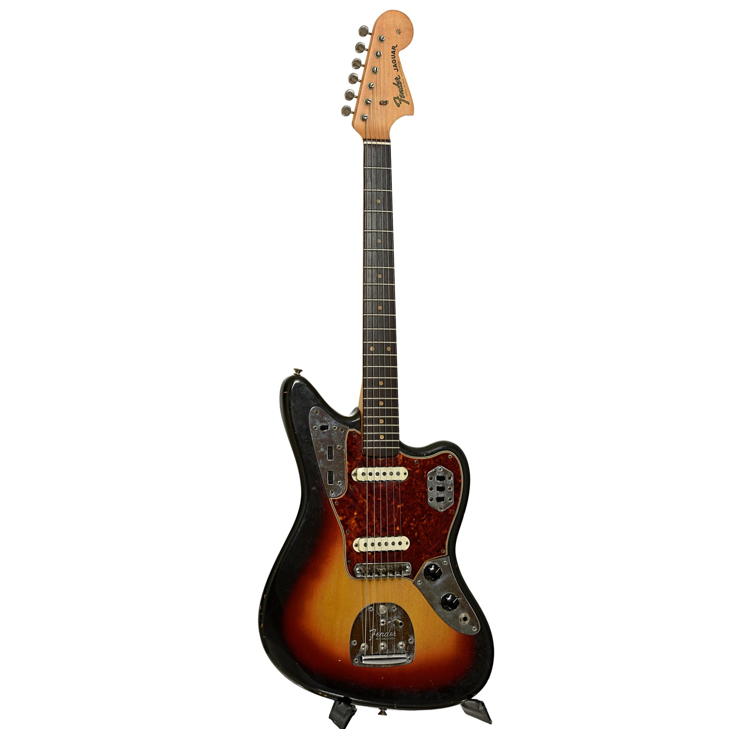 Full front and side of Fender Jaguar Electric Guitar