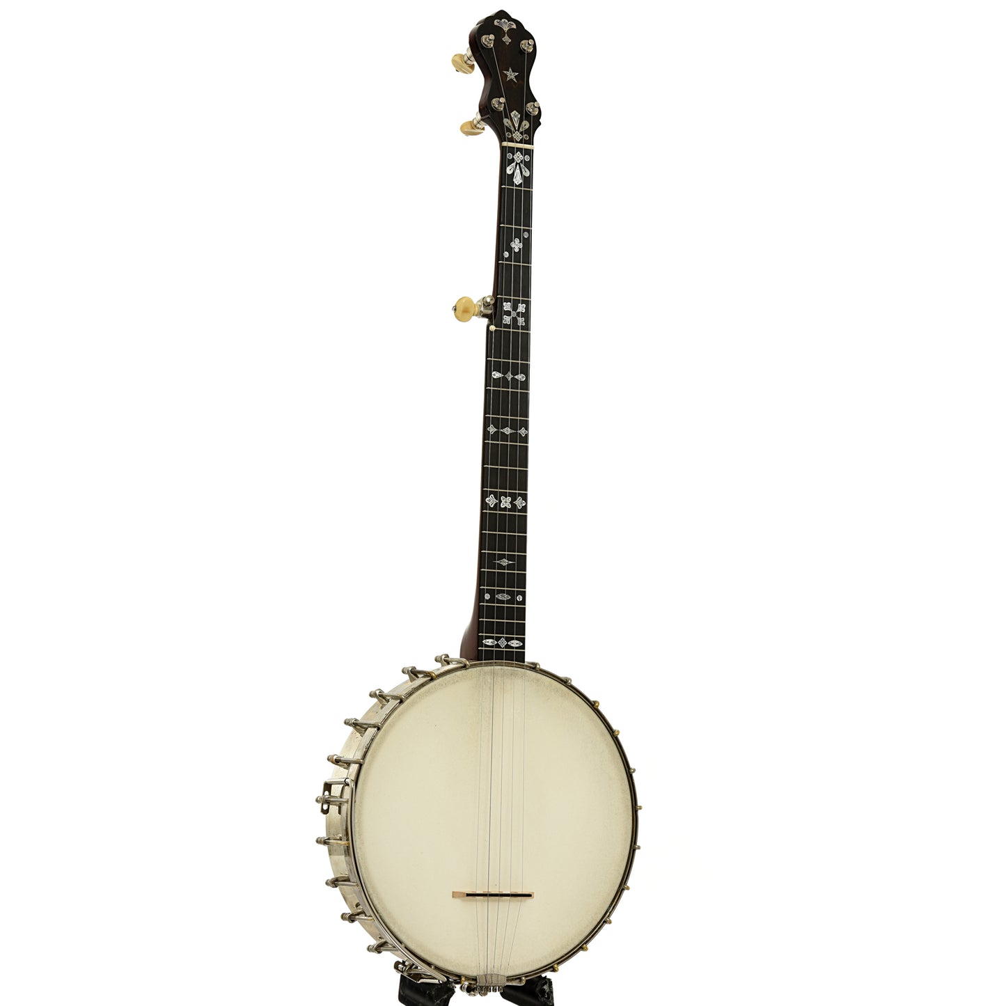 Full front and side of Fairbanks Senator No.1 Open Back Banjo 