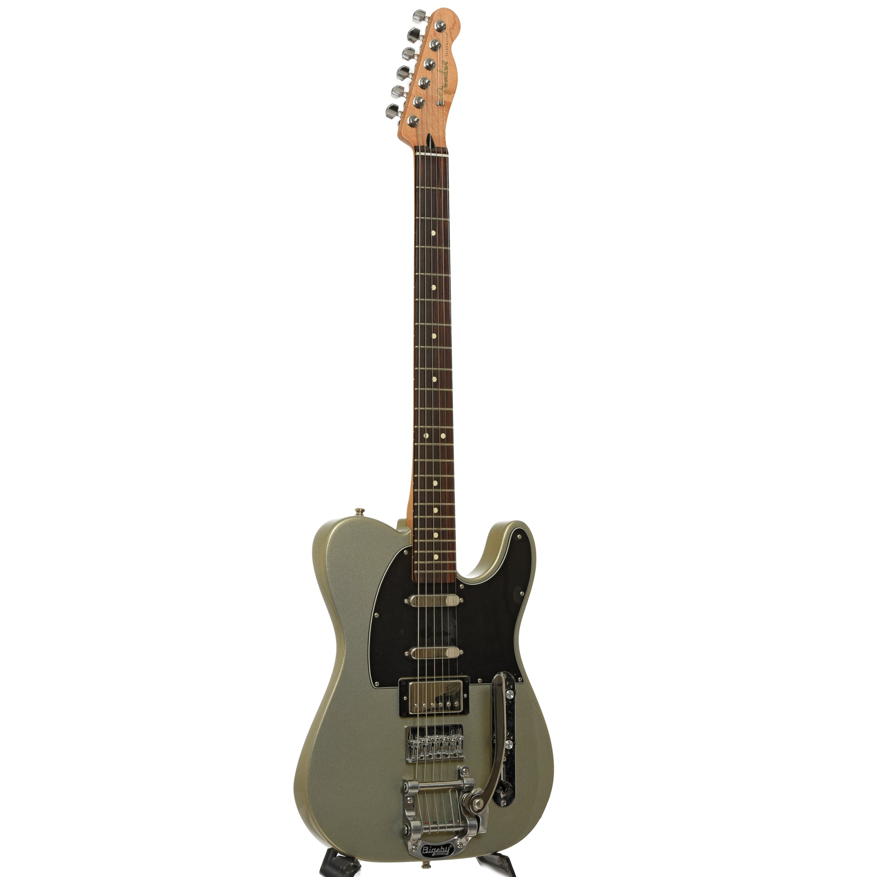 Full front and side of Fender Blacktop Baritone Telecaster Electric Guitar 