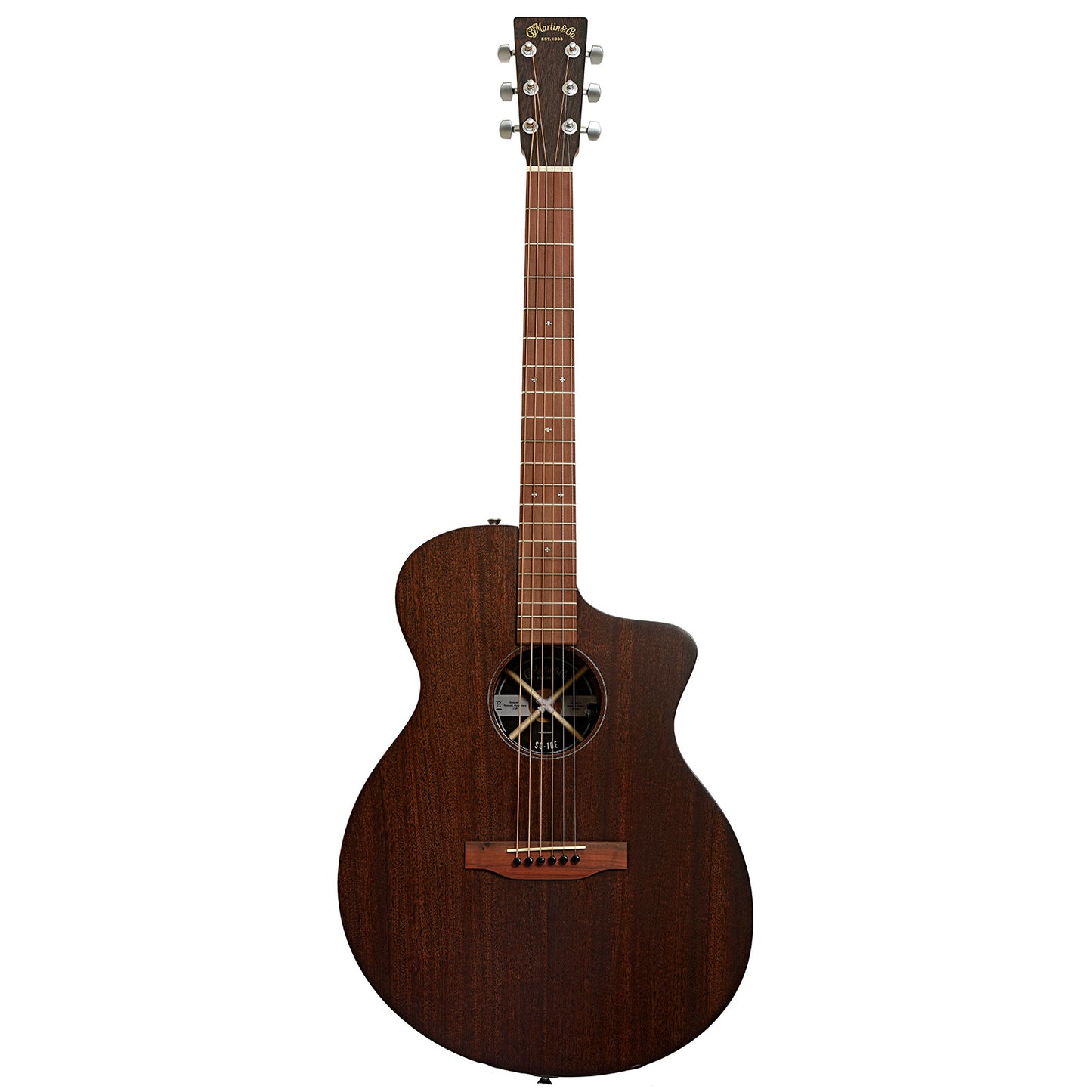 Full front of Martin SC-10E Modern Sapele Guitar