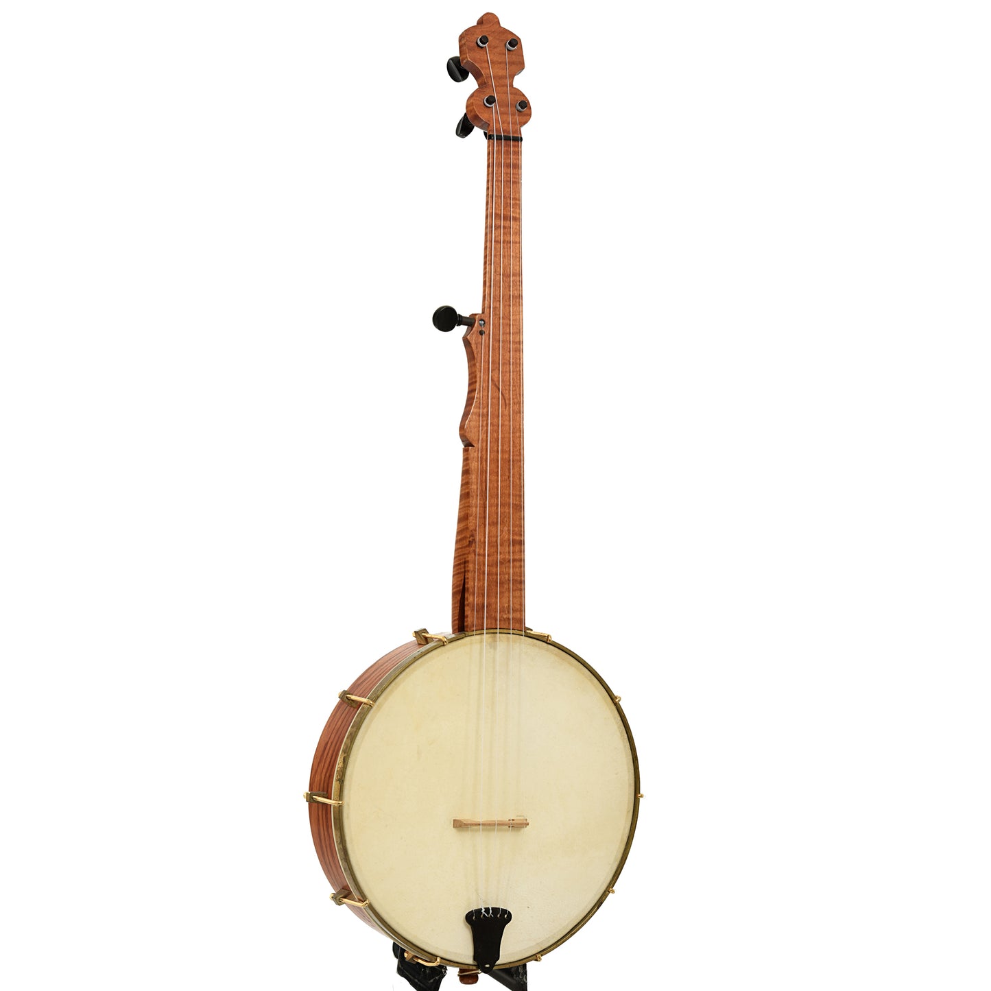 Full front and side of Bob Flesher Andersonville Minstrel Banjo 