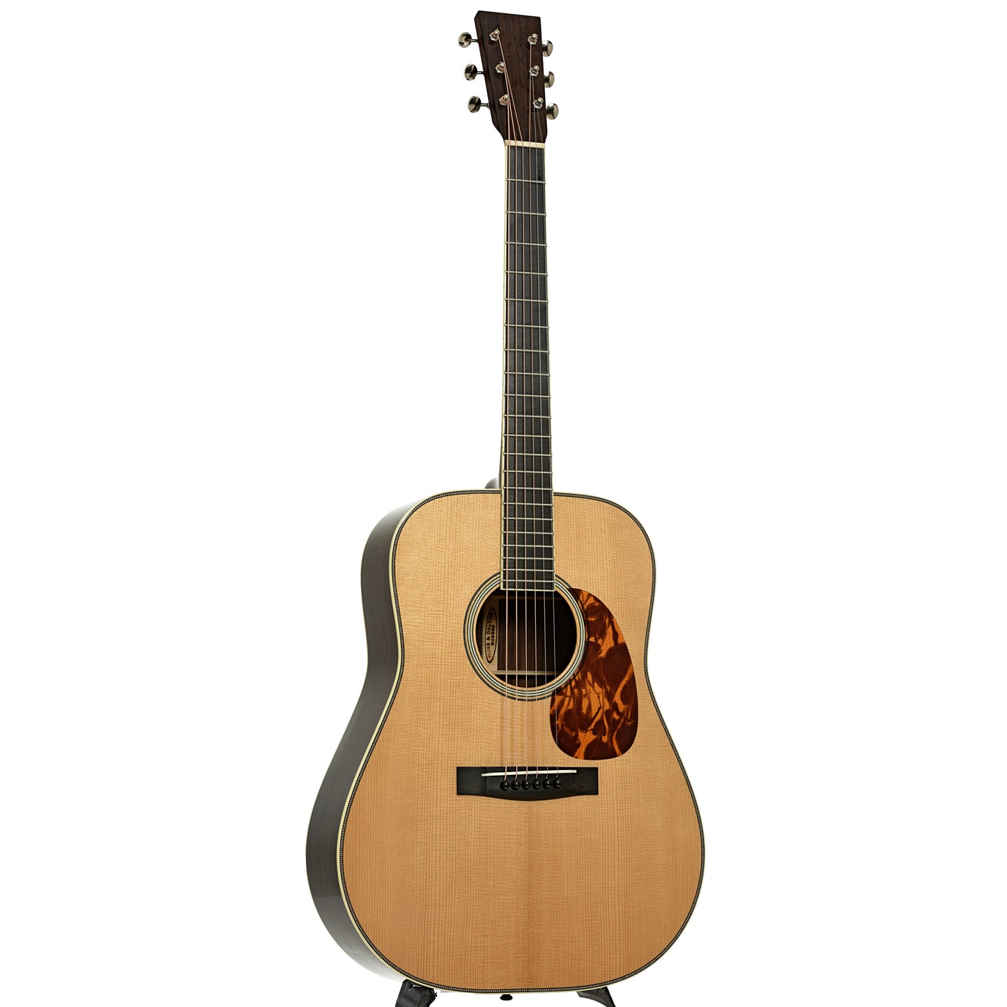 Full front and side of Huss and Dalton TDR-Pilgrim Custom Acoustic Guitar 