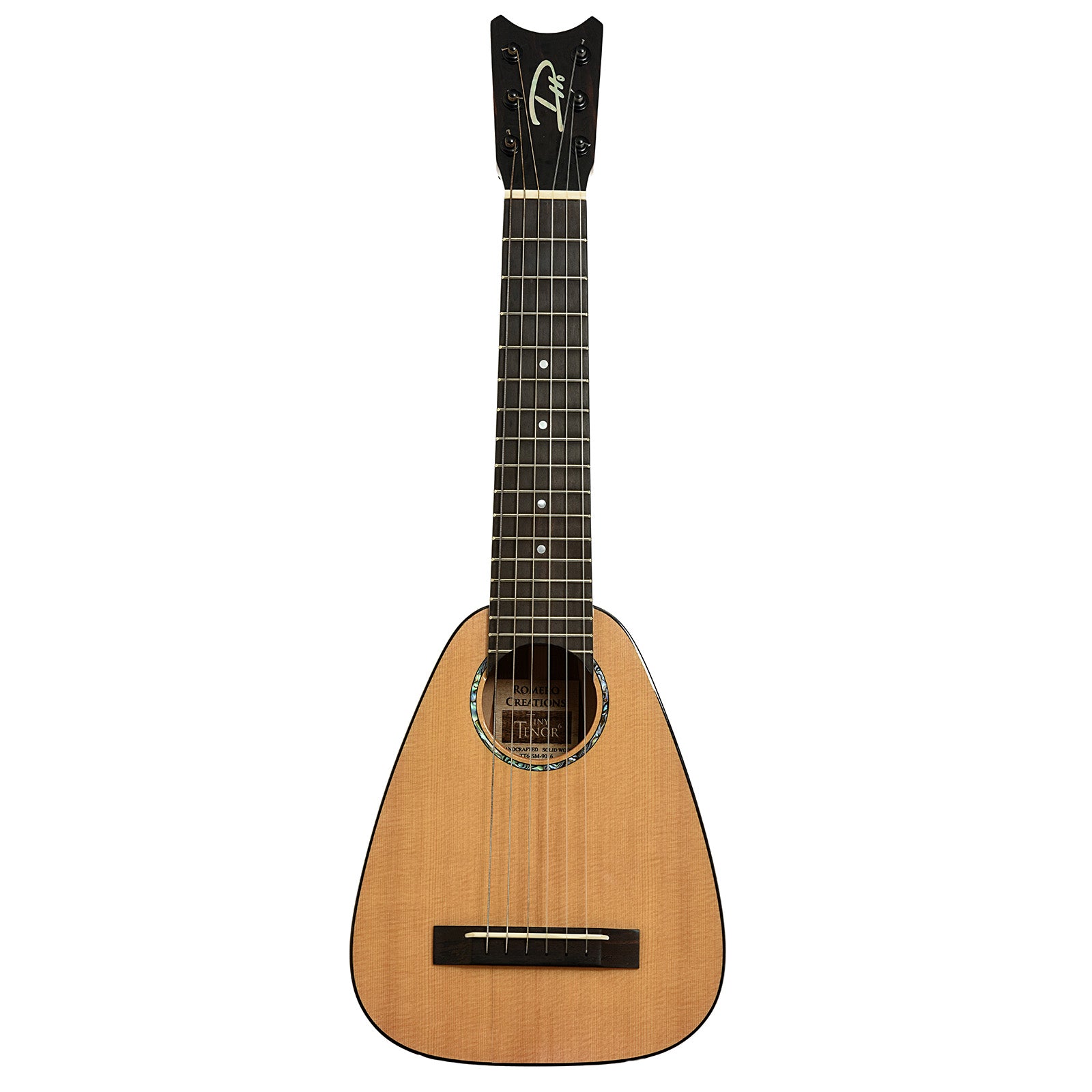 Full front of Romero Creations Tiny Tenor 6 String Model Guitar/Uked