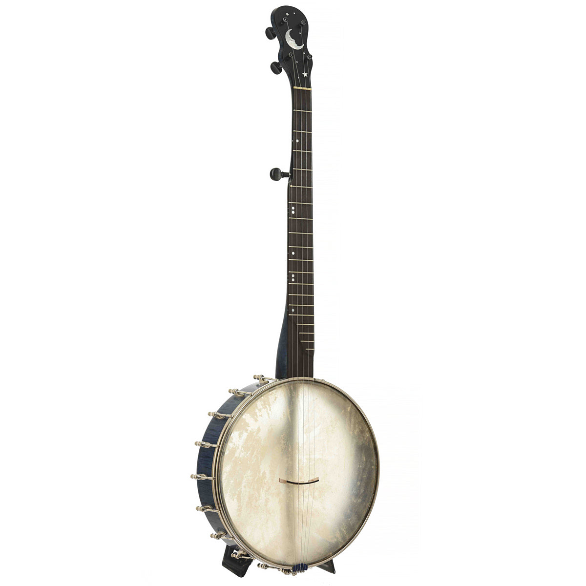 Full Front & Side of Chuck Lee Ovilla 12in Openback Banjo & Case, 878
