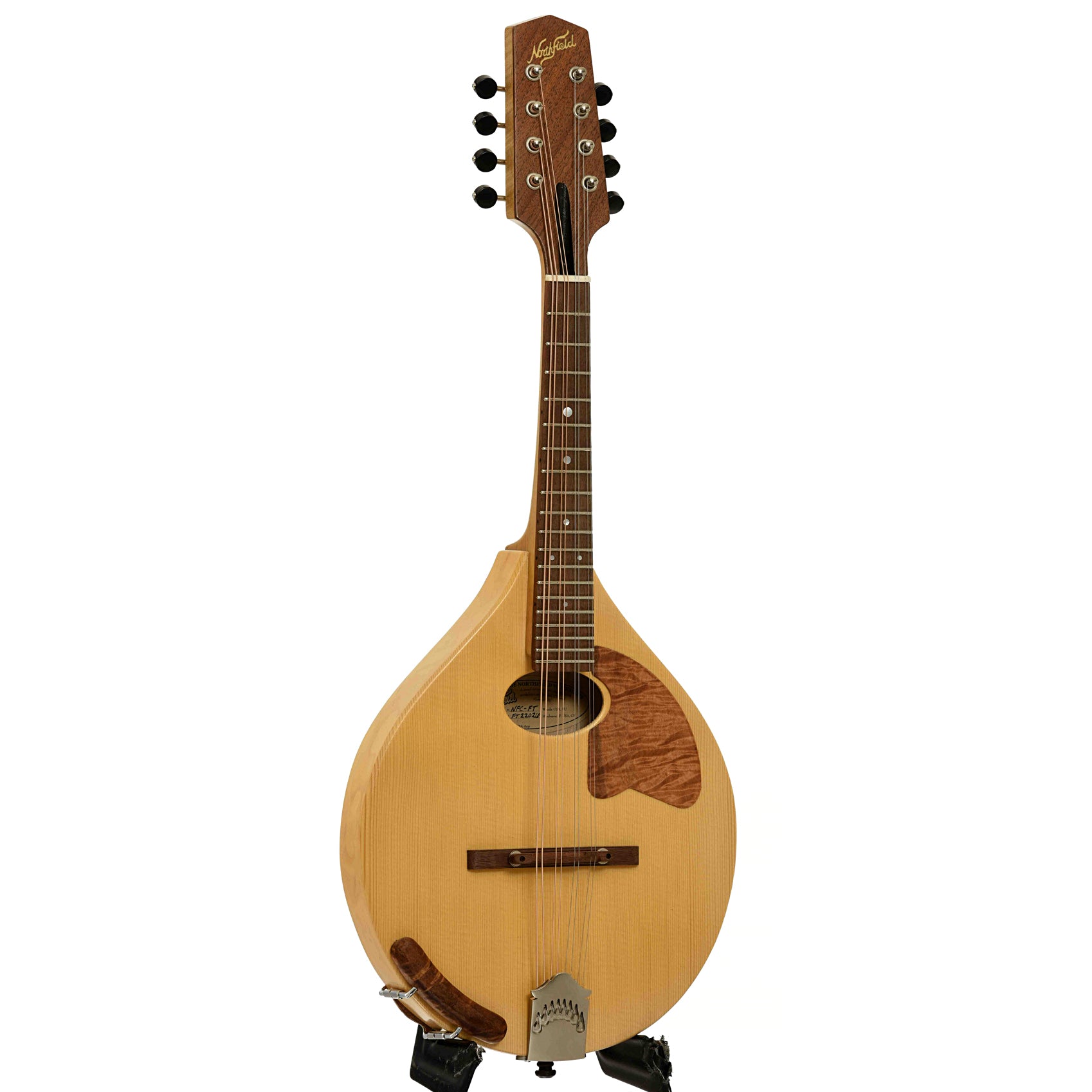 Full front and side of Northfield Workshop Calhoun Mandolin 