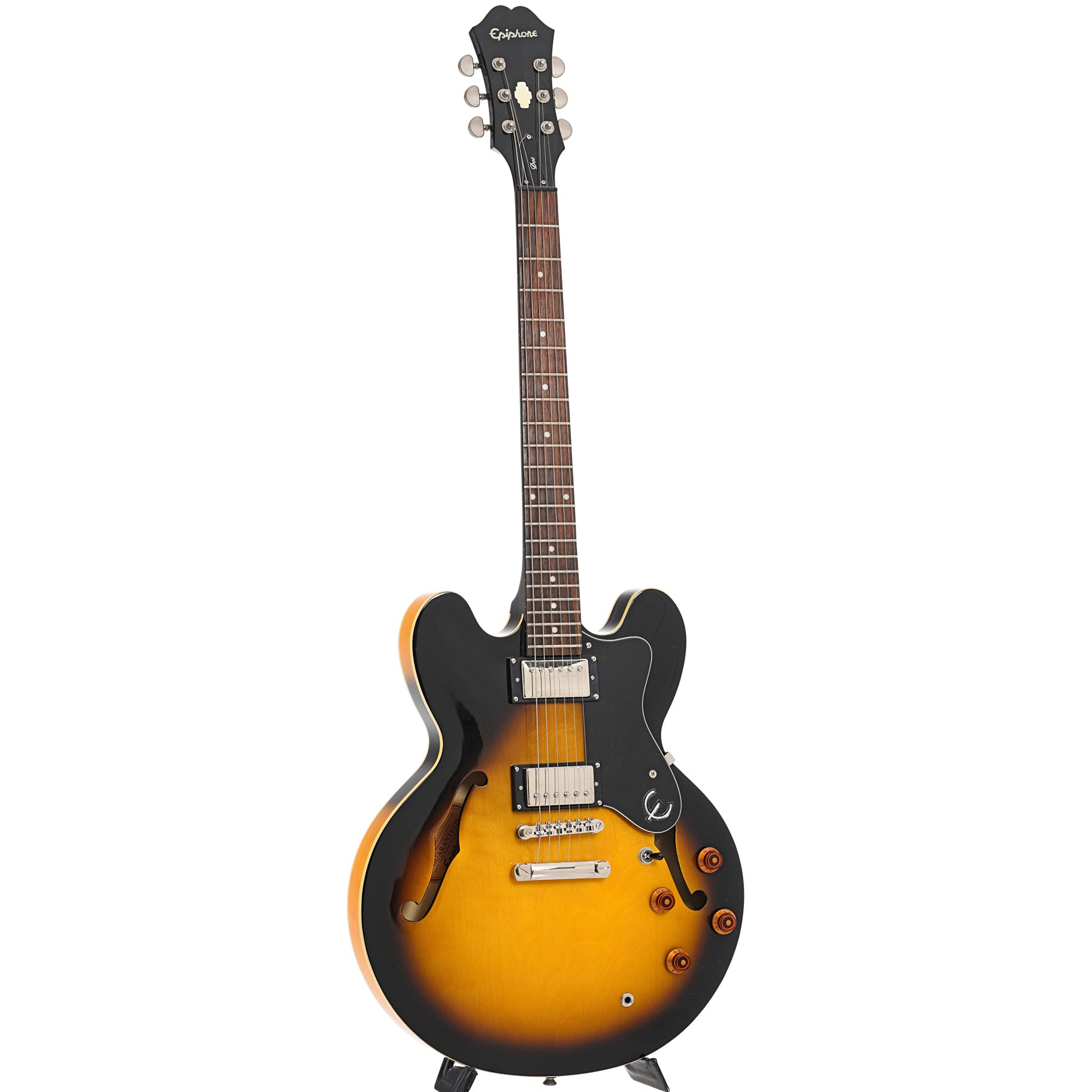 Full front and side of Epiphone DOT-VS  Hollowbody Electric Guitar