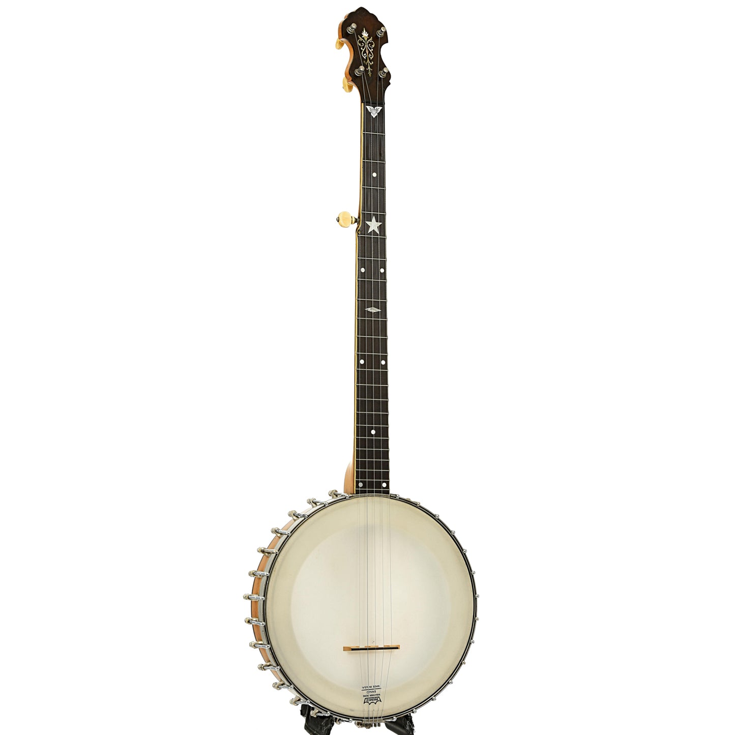 Full front and side of Bacon Professional FF Open Back Banjo