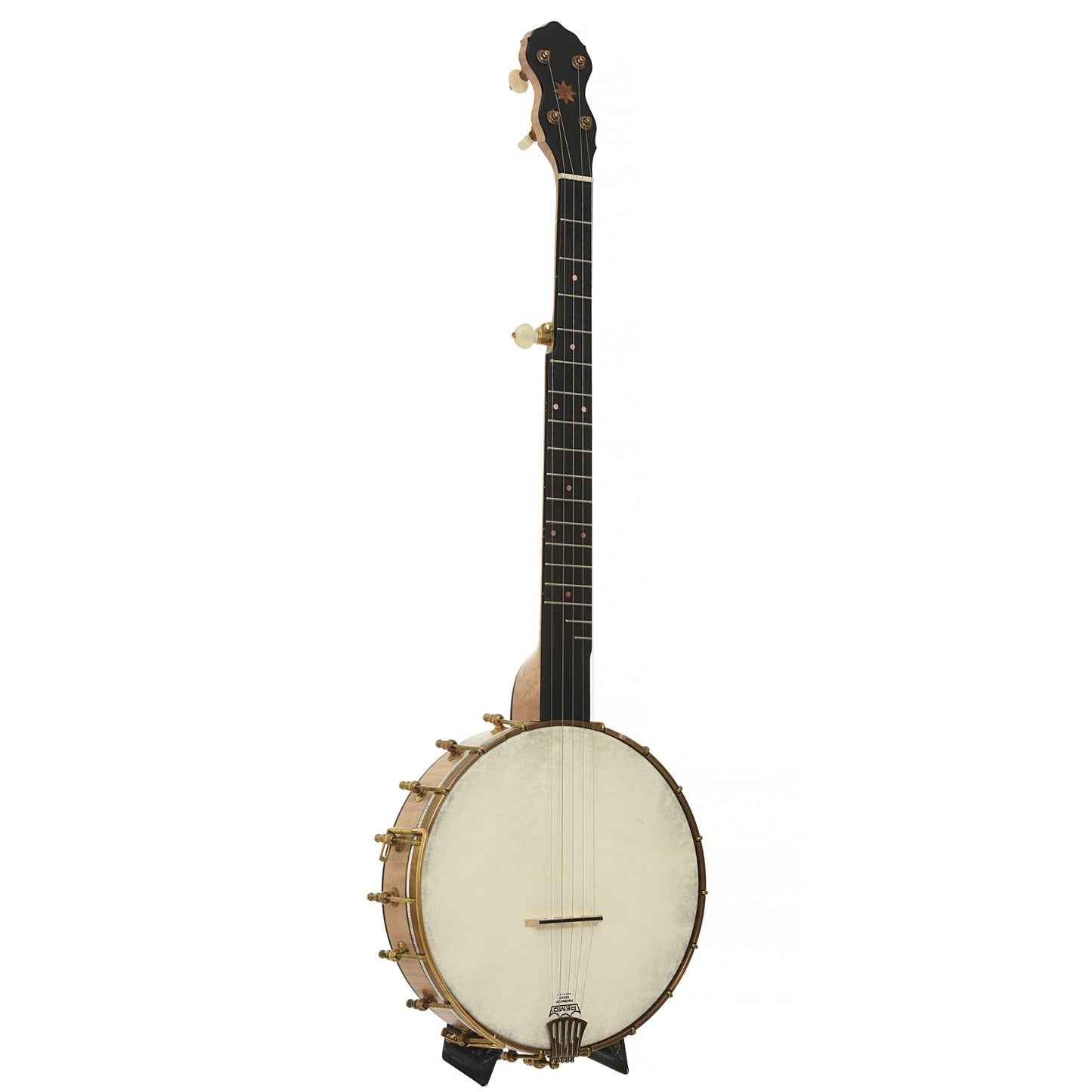 Full front and side of Pisgah Laydie Openback Banjo