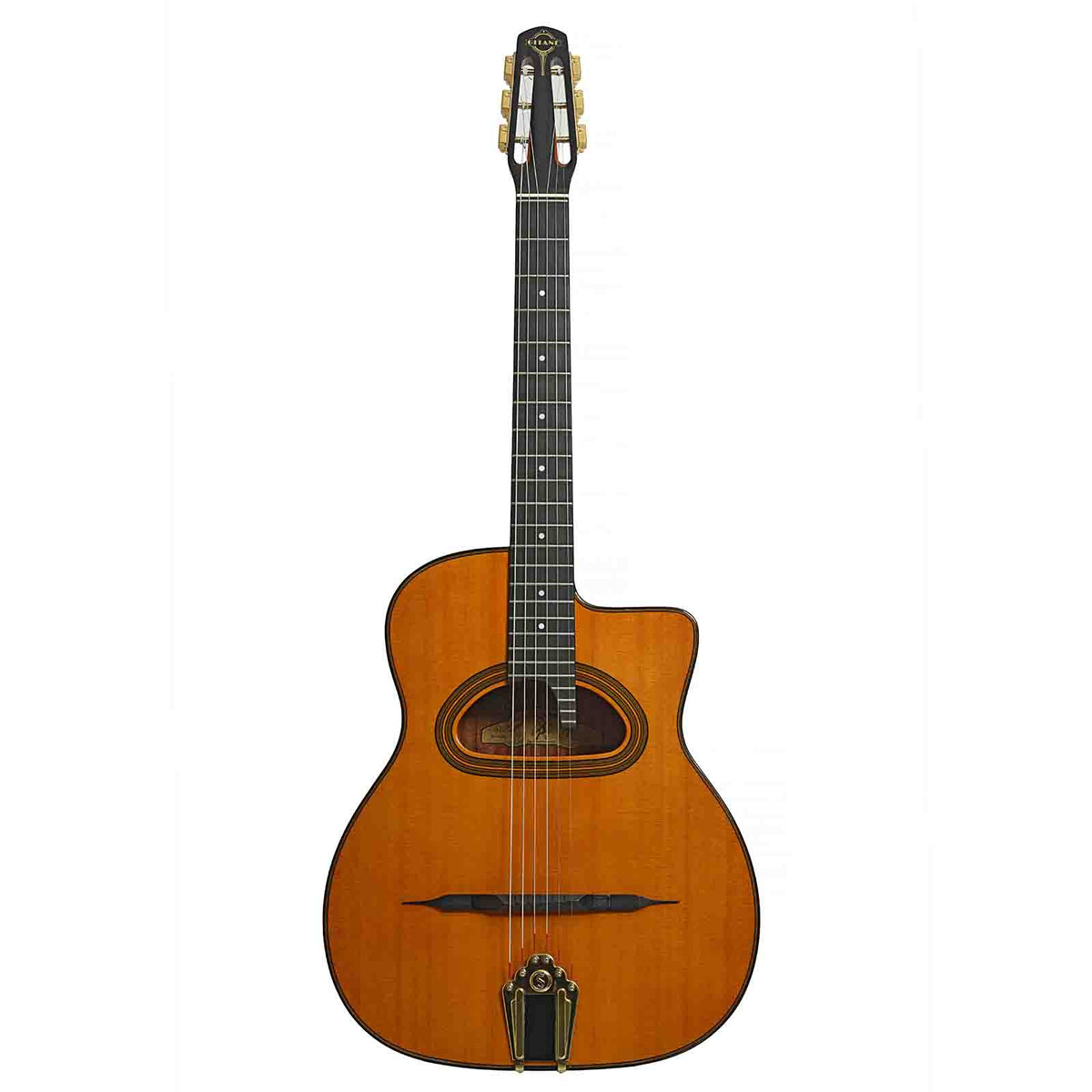 Full front of D-500 D-Hole Hot Club Jazz Guitar