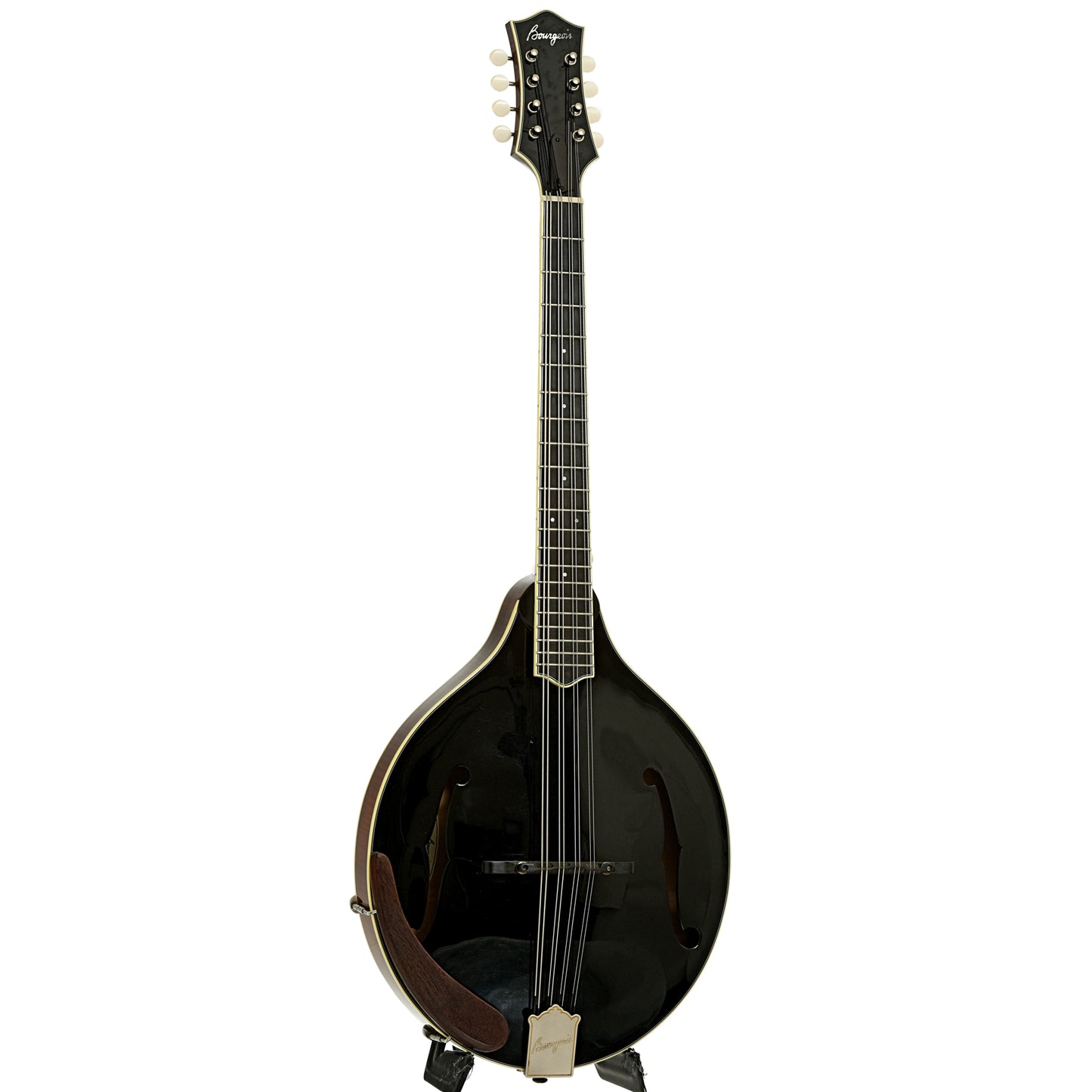 Full front and side of Bourgeois MB-50-BT Octave Mandolin 