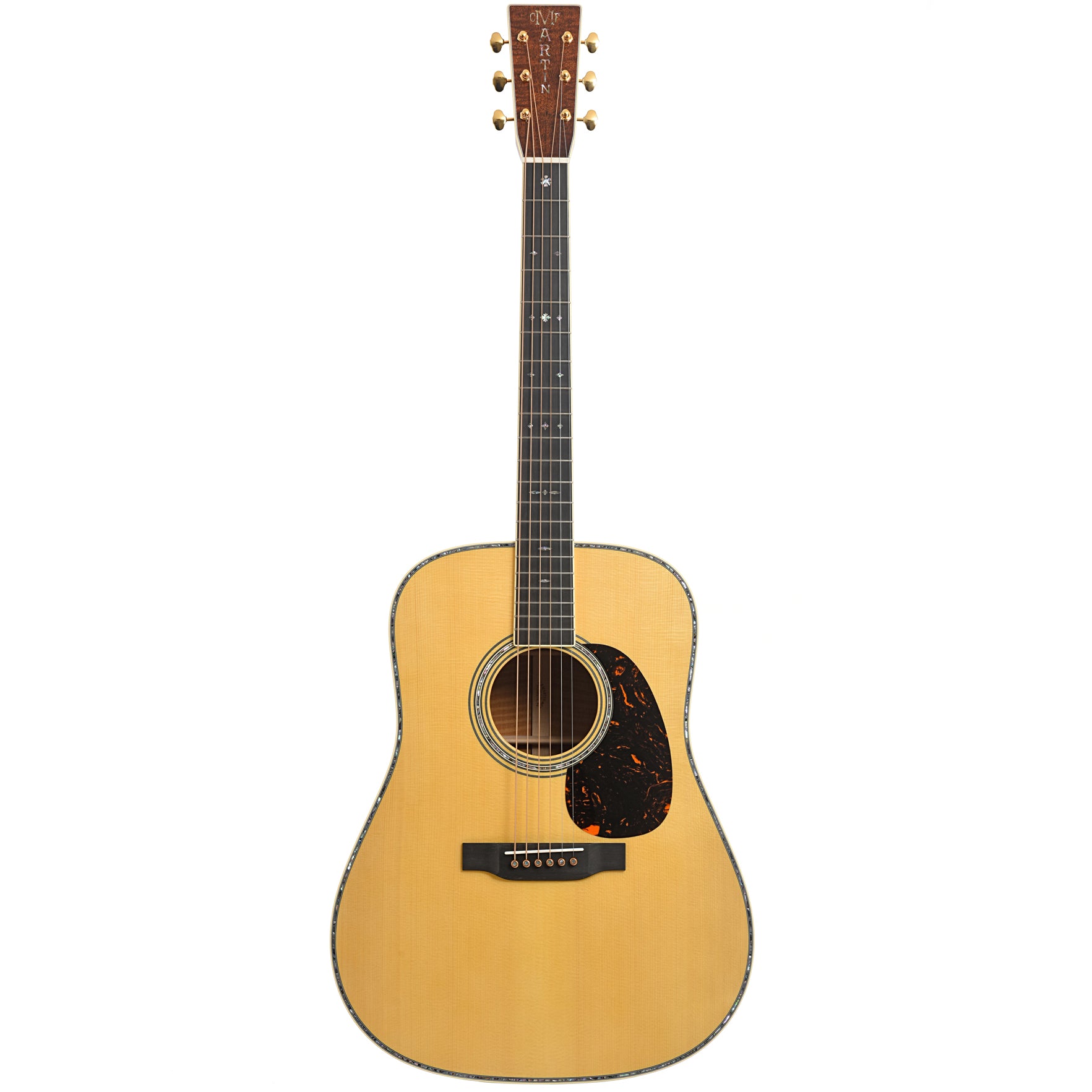 Full front of Martin Custom 41-Style Dreadnought Guitar & Case, Flame Mahogany & Adirondack Spruce