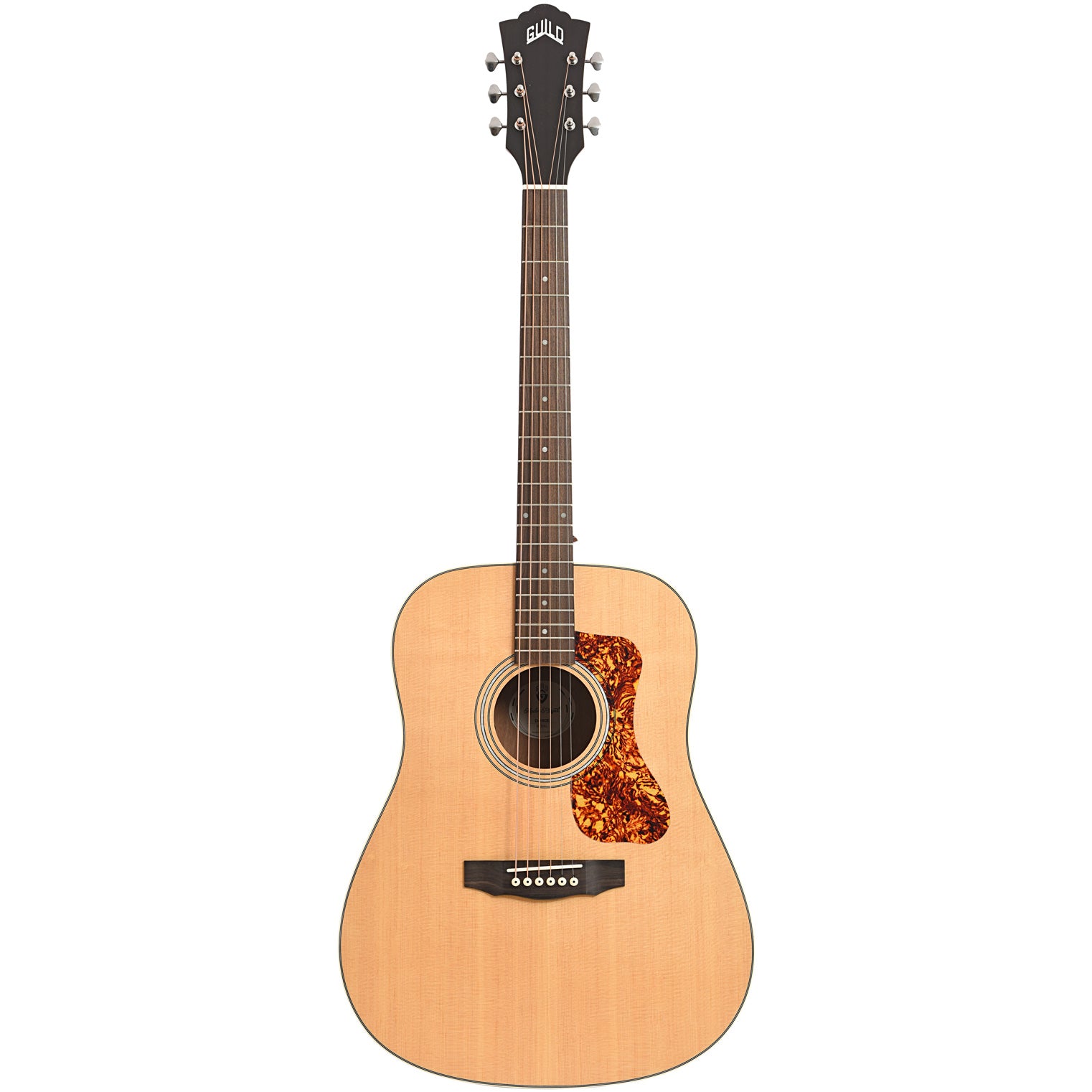 Full front of Guild D-240E Natural Dreadnought Acoustic Guitar