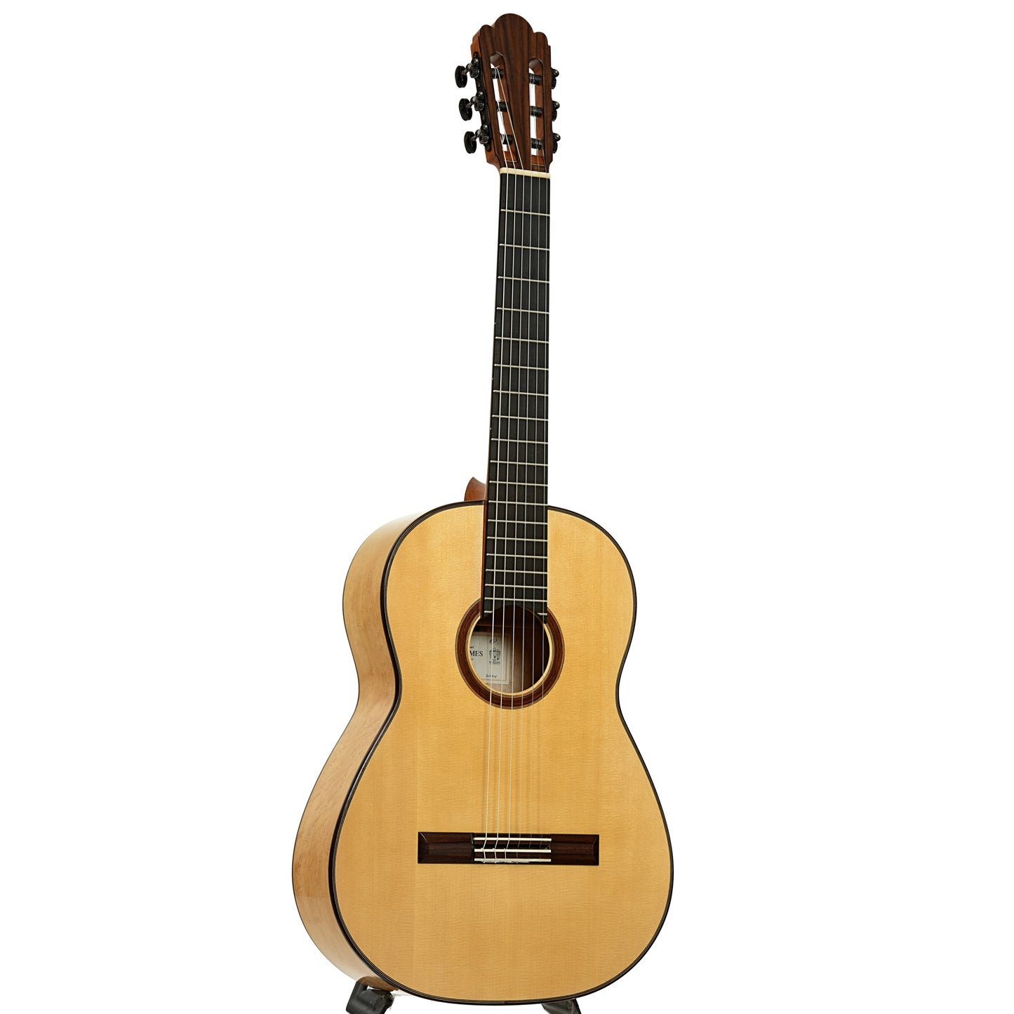 Full front and side of Michael Thames Classical Acoustic Guitar 
