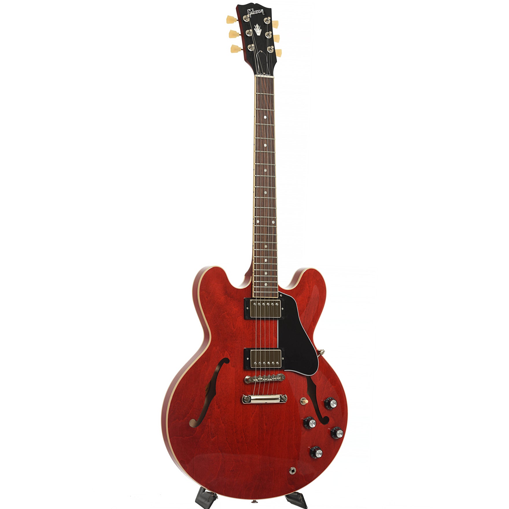 Full front and side of Gibson ES-335 Dot 60s Cherry Semi-Hollowbody Electric Guitar