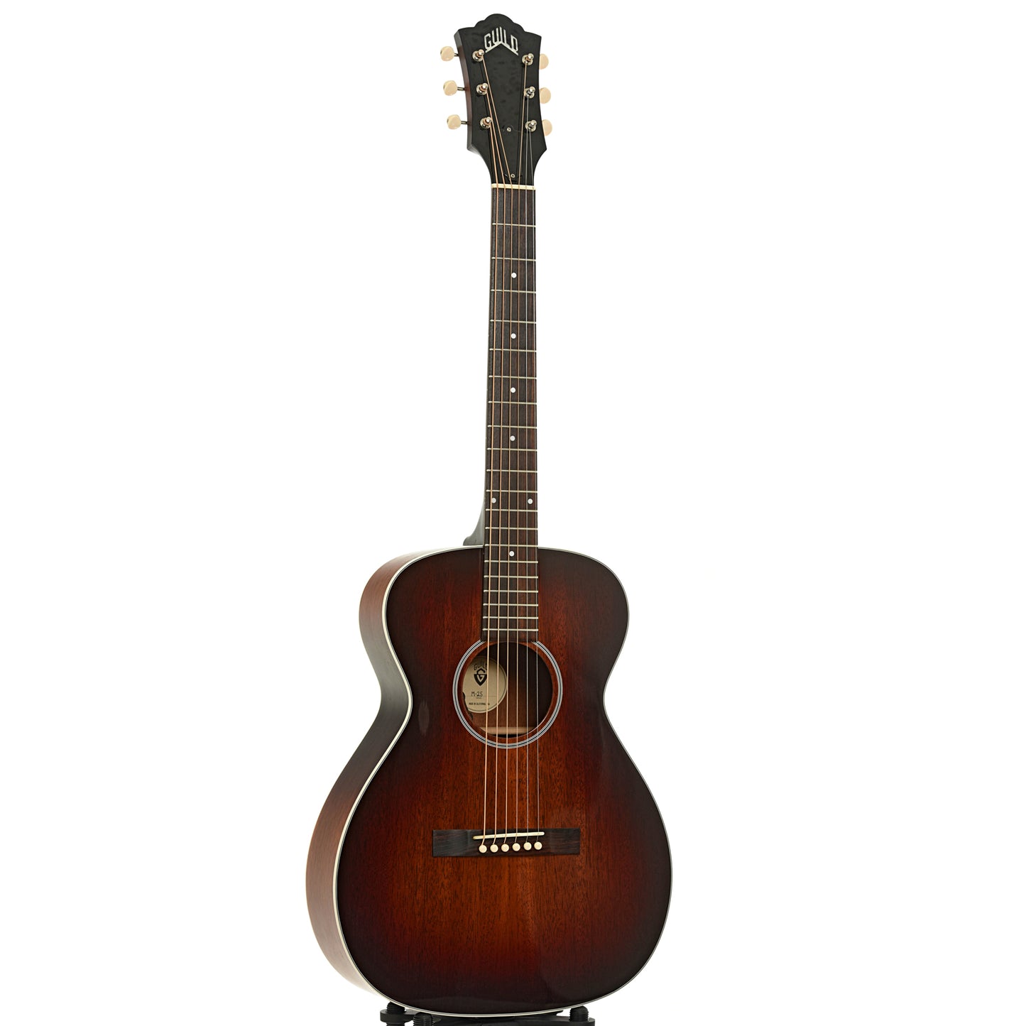 Full front and side of Guild M-25E Acoustic Guitar