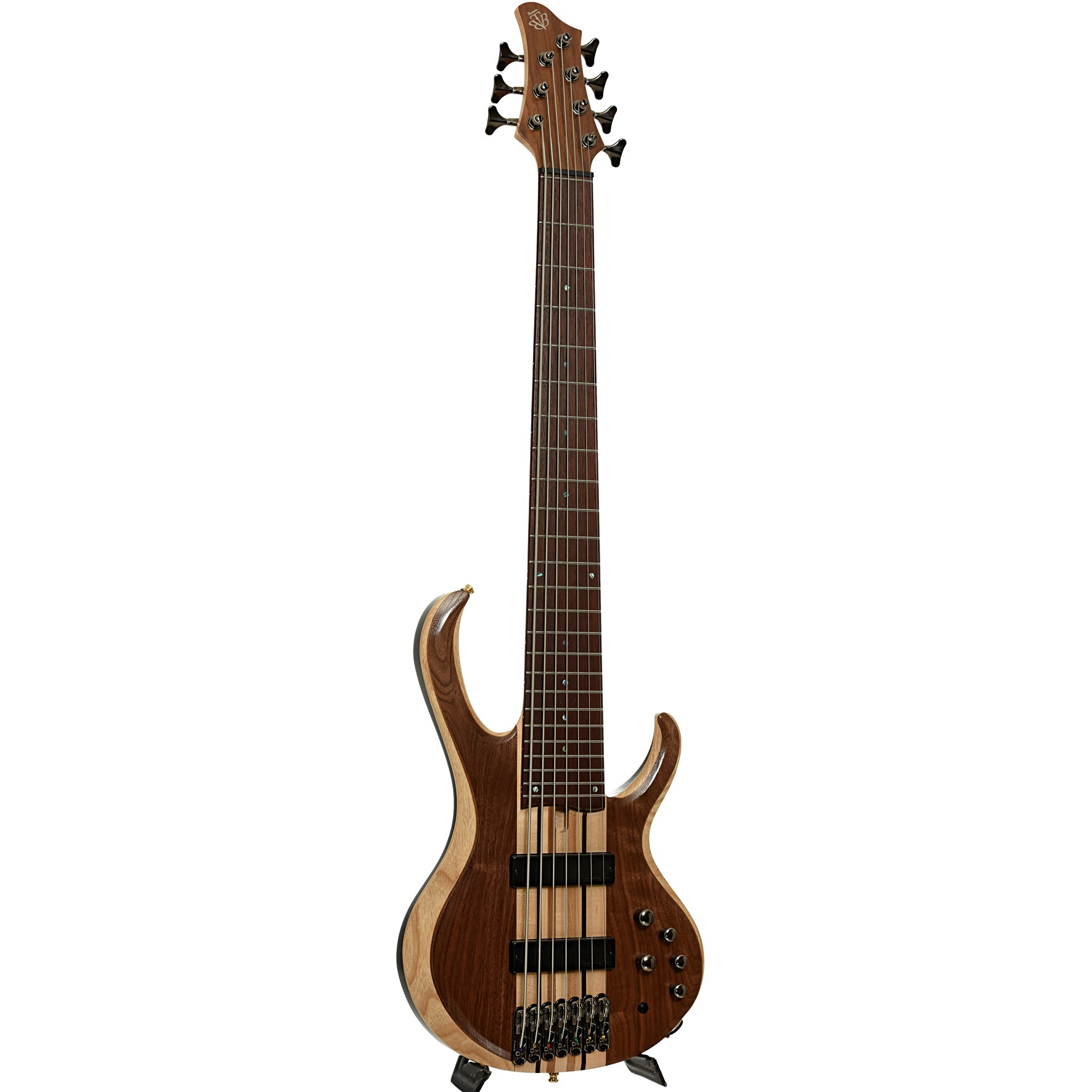 Full front and side of Ibanez Standard BTB747 7-String Electric Bass