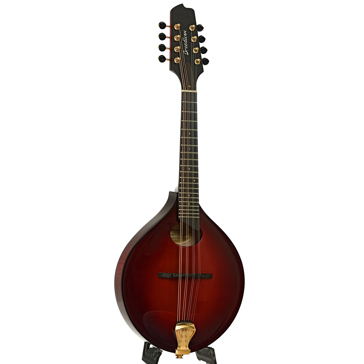 Full front and side of Breedlove Legacy OO A-Style Mandolin