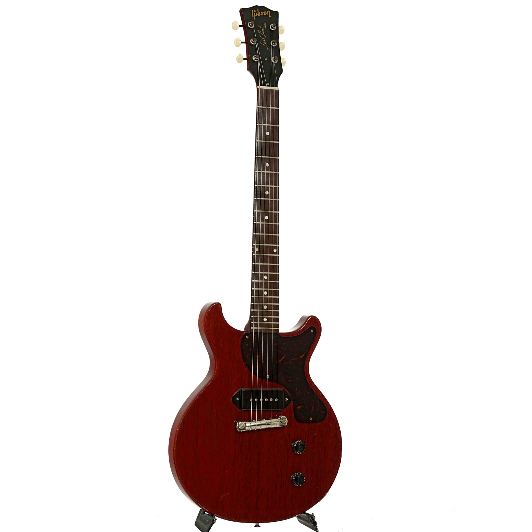 Full front and side of Gibson Les Paul Jr. Electric Guitar 