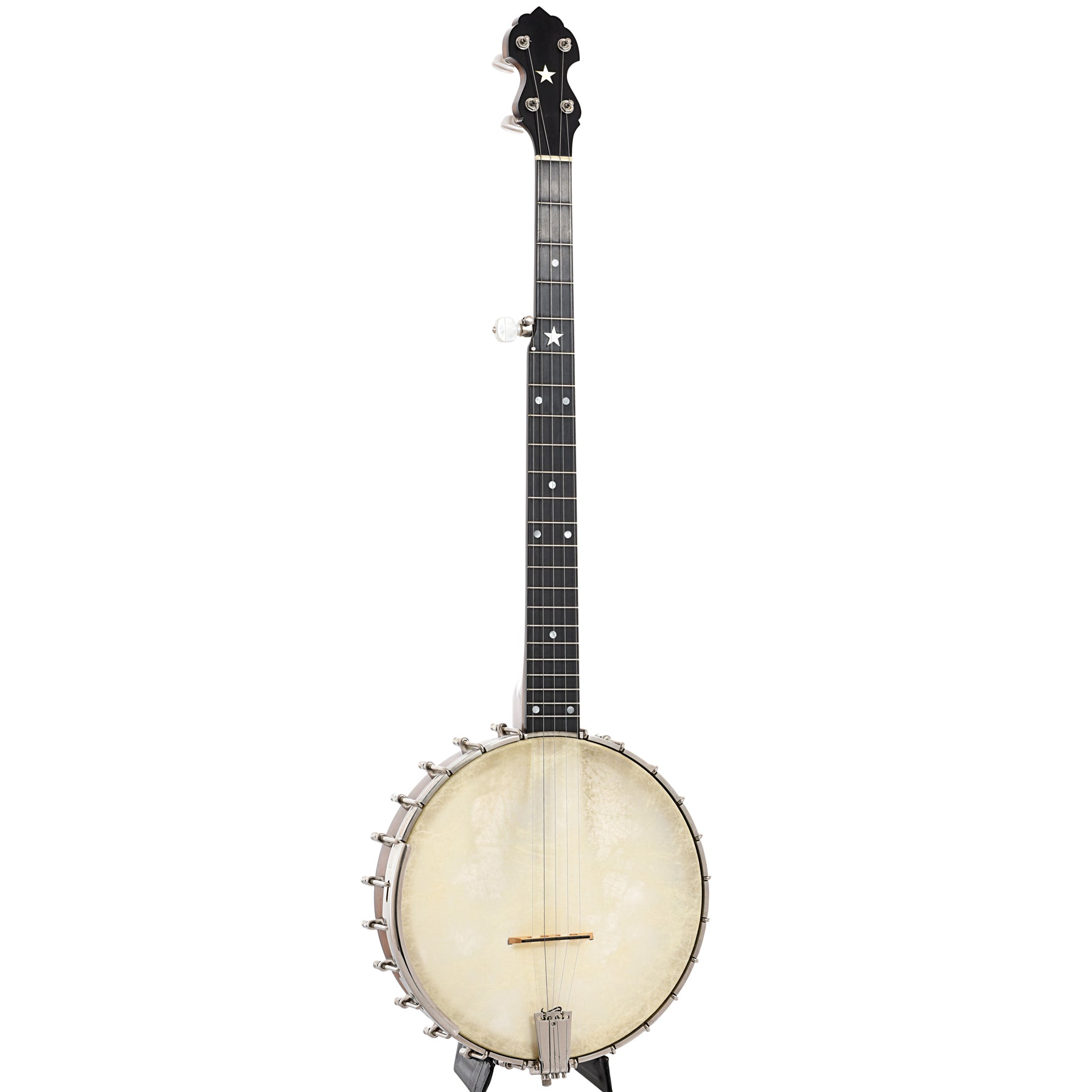 Full front and side of Bart Reiter Special Open Back Banjo