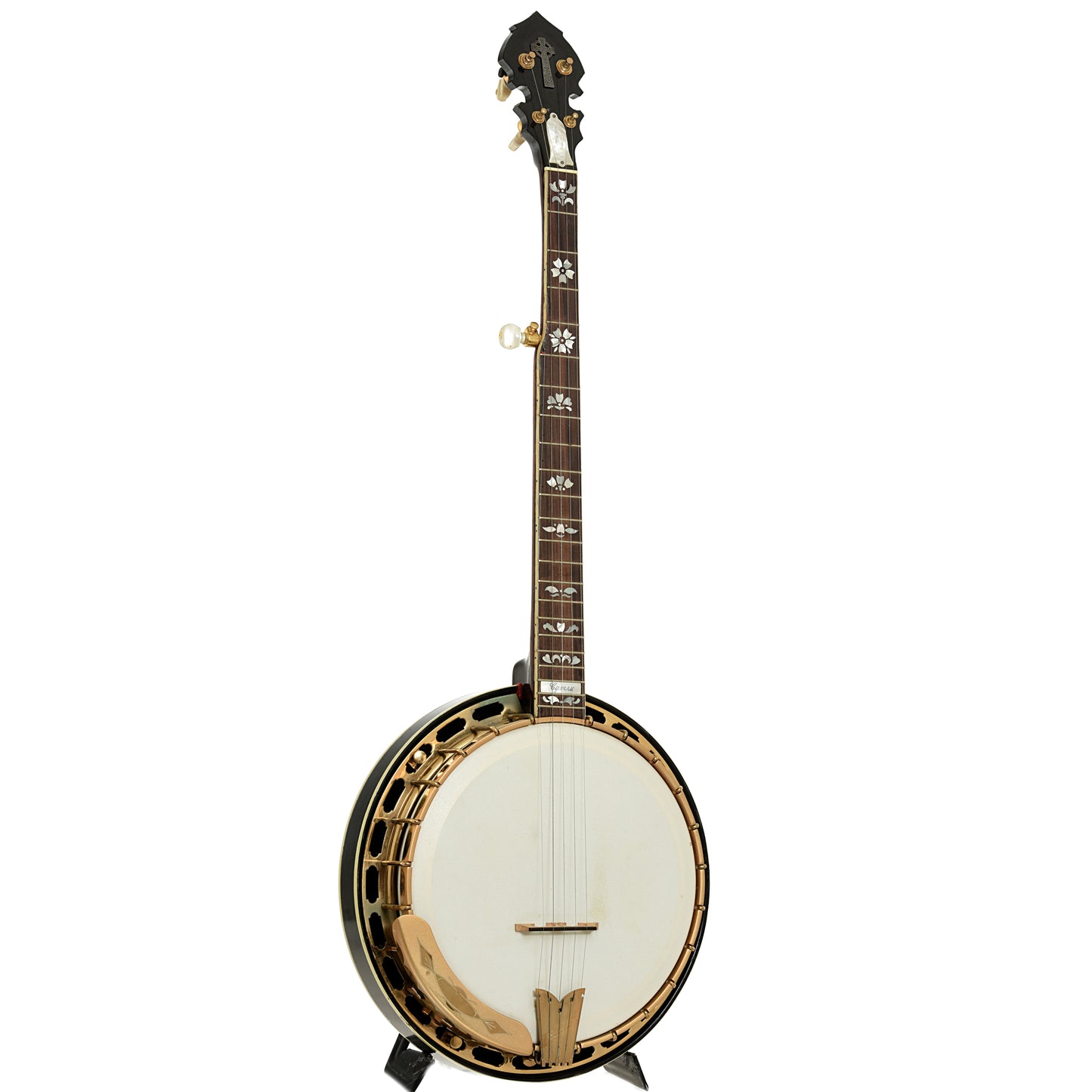 Full front and side of Cymru Parts Resonator Banjo 