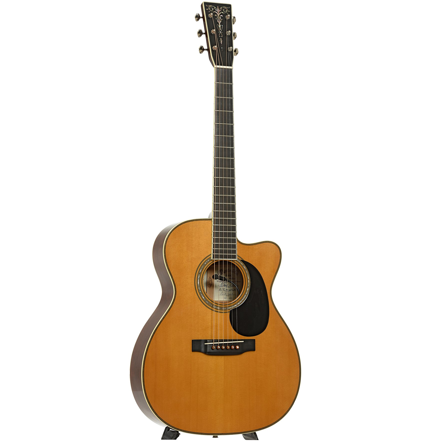 Full front and side of Martin 000C Steve Miller Pegasus Signature Acoustic Guitar