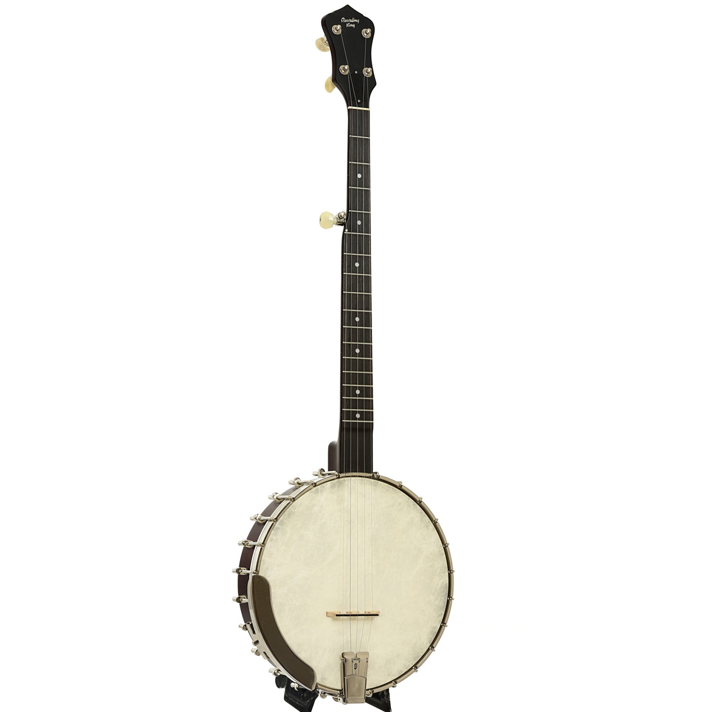 Full front and side of Recording King OT-25 Madison Openback Banjo