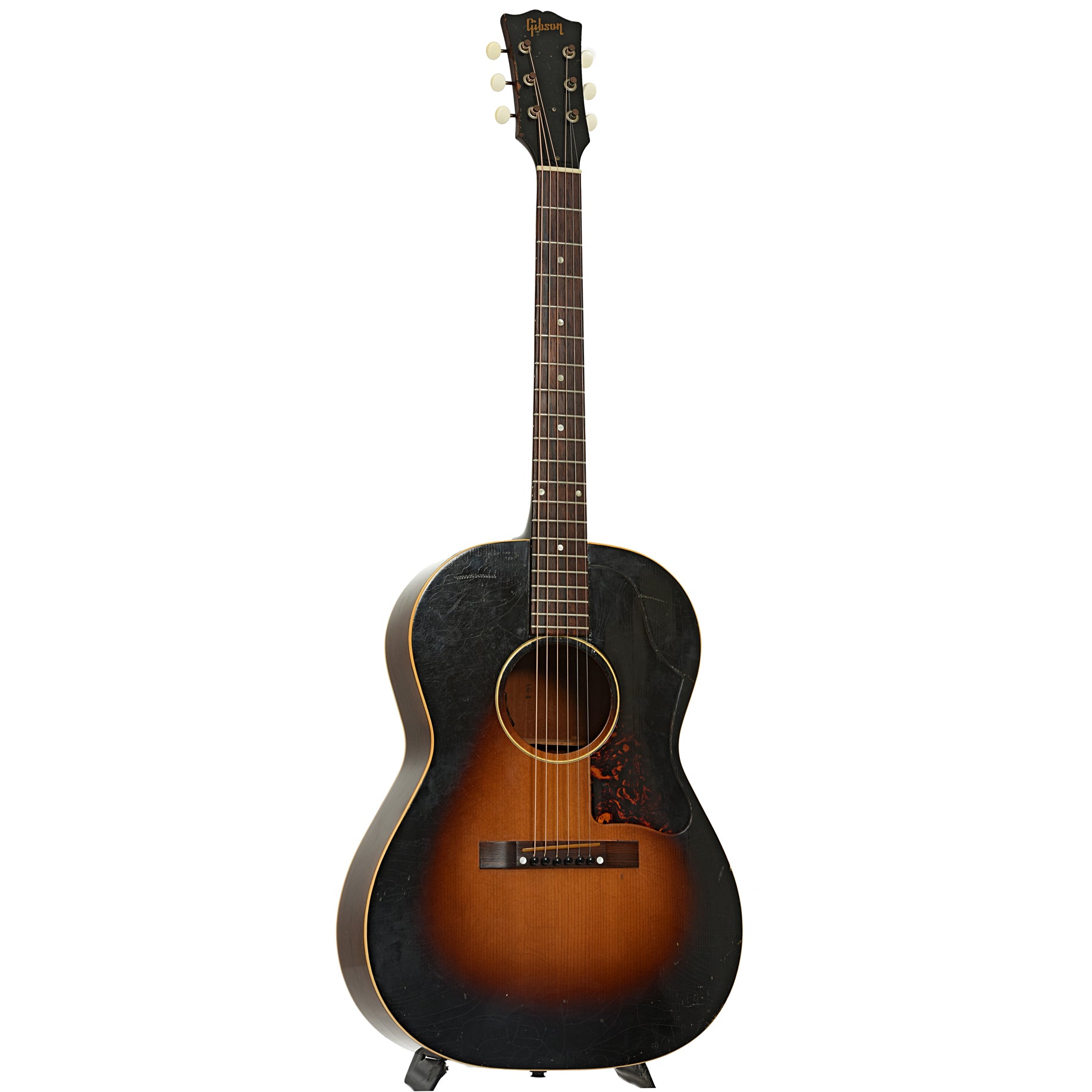 Full front and side of Gibson LG-1 Acoustic Guitar 