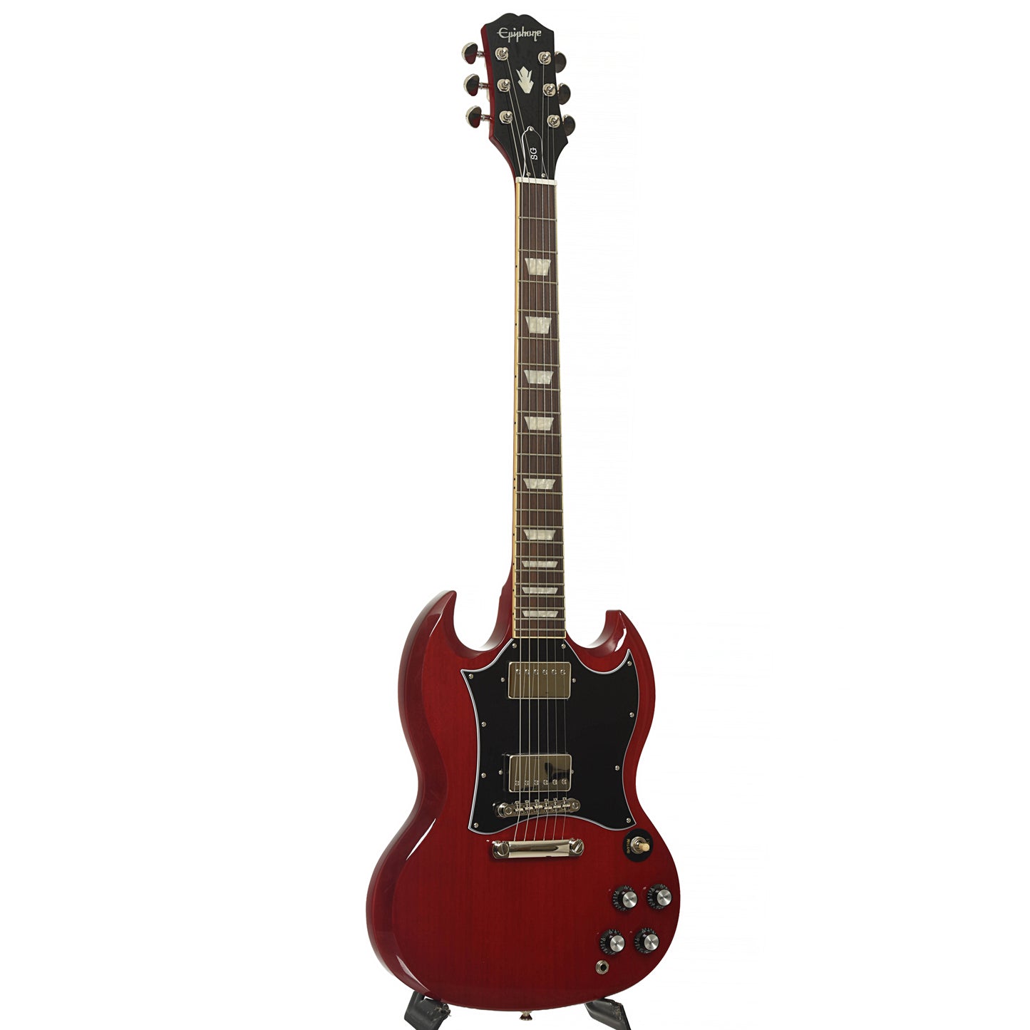 Full front of Epiphone SG Standard Electric Guitar & Gigbag, Cherry