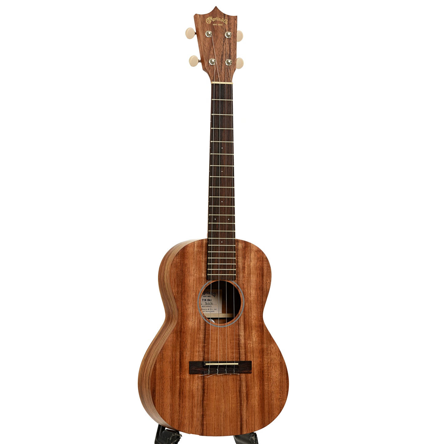 Full front and side of Martin T-1K Tenor Ukulele 