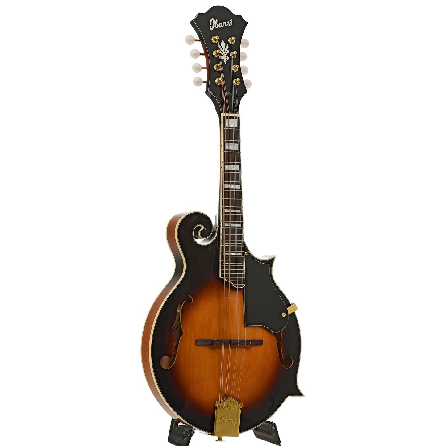 Full front and side of Ibanez M522S F-Style Mandolin, Brown Sunburst - B-Stock