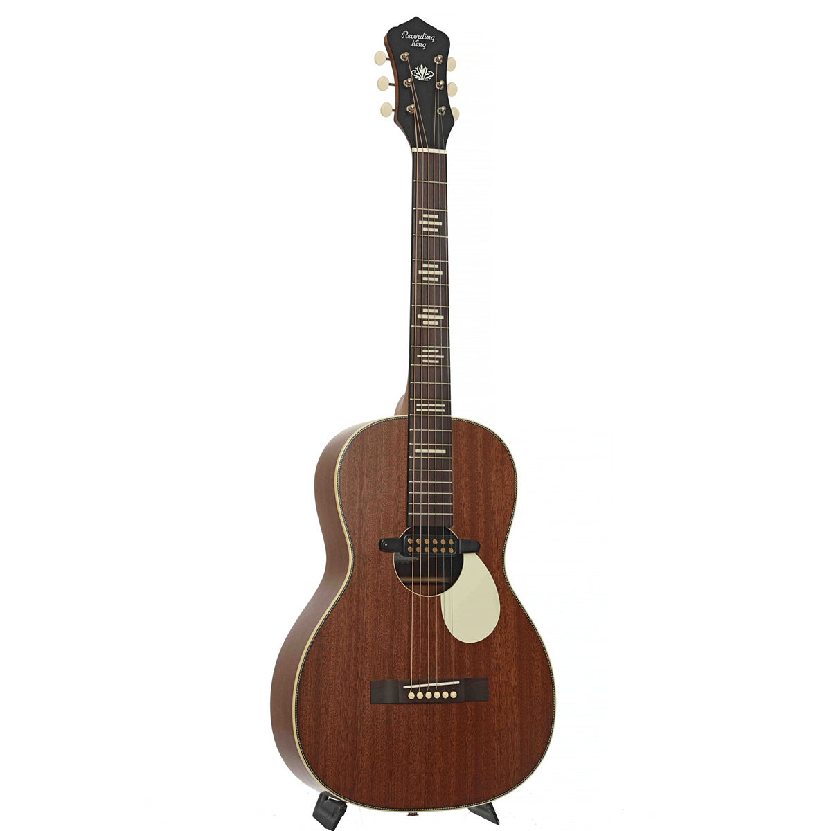 Full Front & Side Recording King Dirty 30's Acoustic-Electric Parlor Guitar, Mahogany