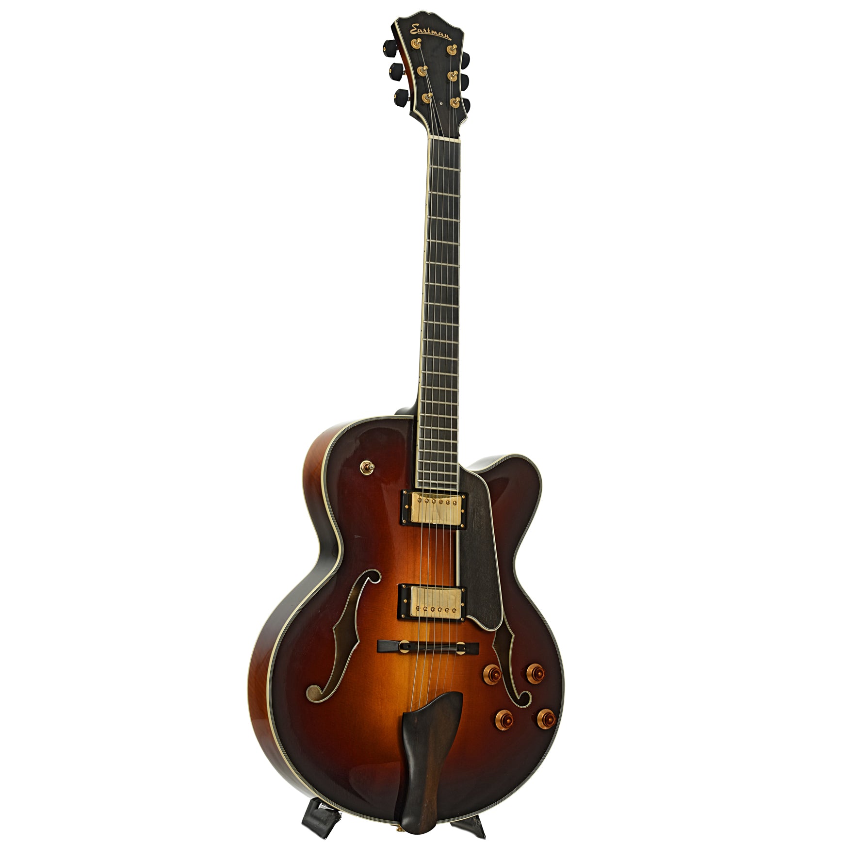 Full front and side of Eastman AR803CED - 16 Hollowbody Electric Guitar
