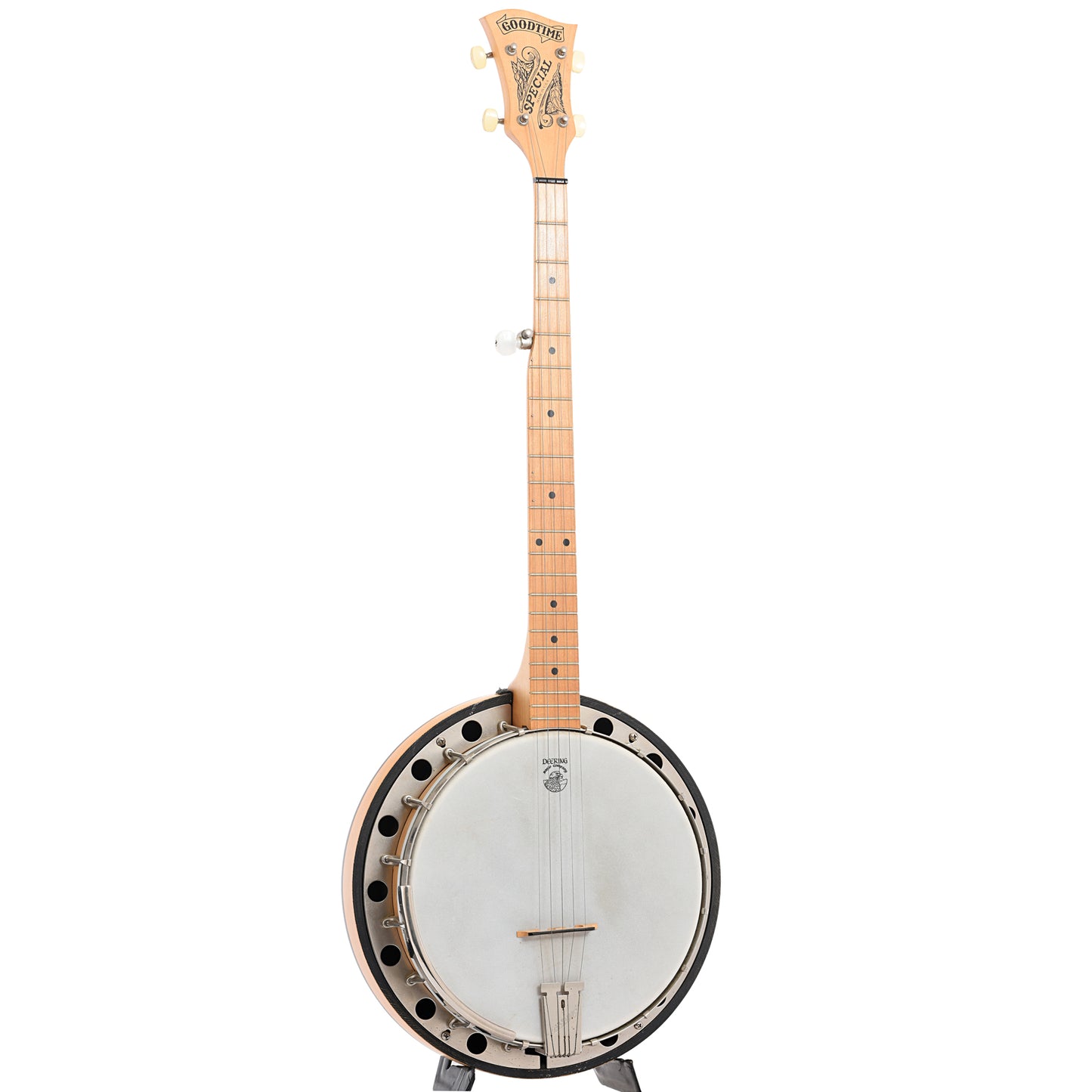 Full front and side of Deering Goodtime II Special Resonator Banjo (c.2003)