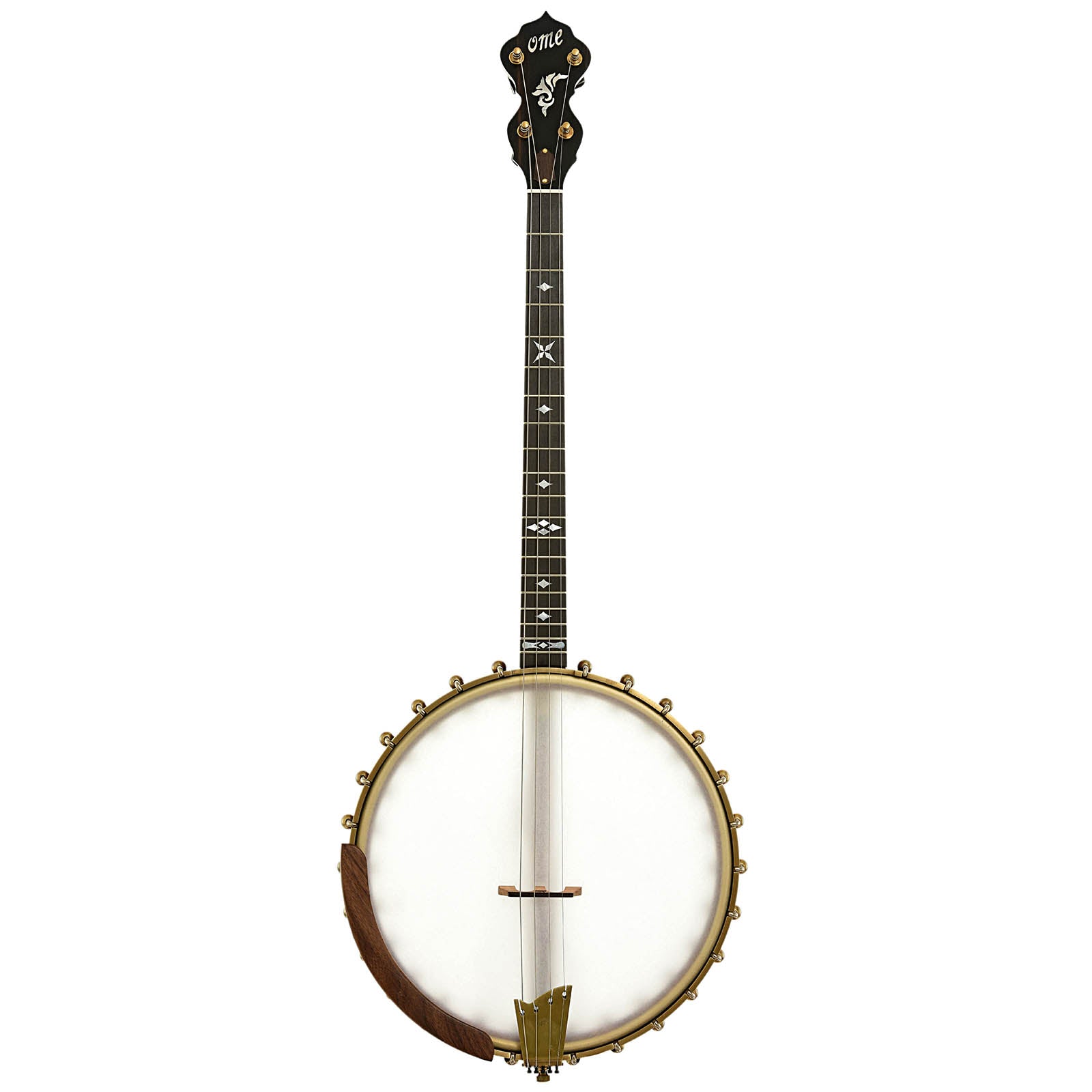 Full front of Ome Wicklow 12" Maple Tenor Open Back Banjo